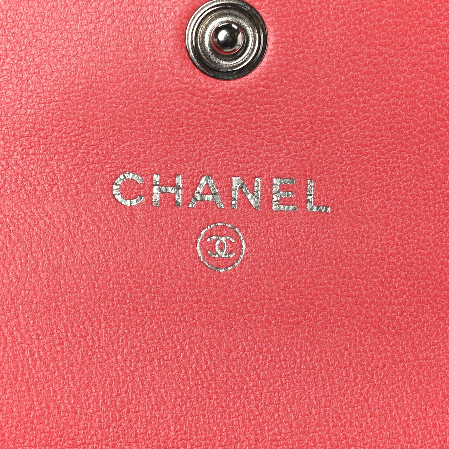 Lambskin Quilted Flap Card Holder Pink