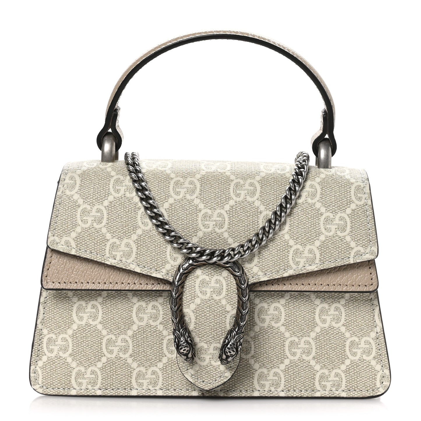 GG Supreme Monogram Mini Dionysus Top Handle Bag Beige Mystic White Oatmeal