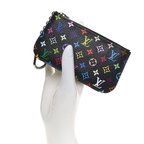 LV X TM Monogram Multicolor Key Pouch Black