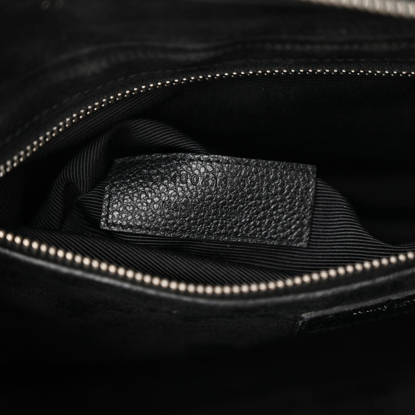 Grained Calfskin Small Cabas Rive Gauche Black