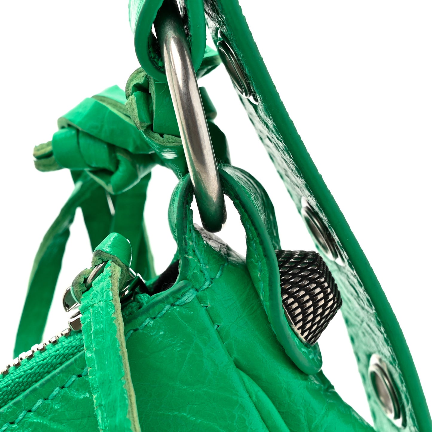 Agneau Arena Small Le Cagole Shoulder Bag Vivid Green