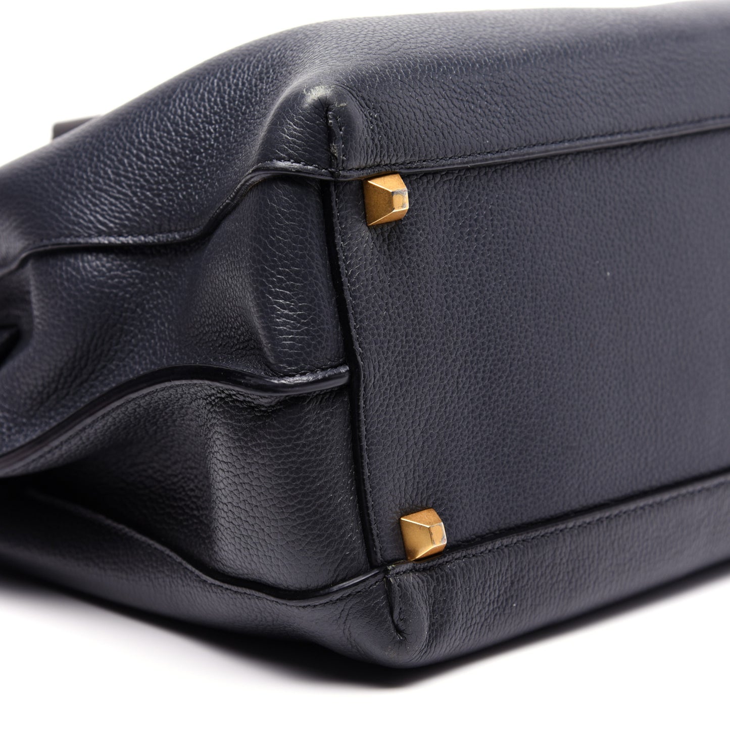Grained Calfskin Medium Milla Tote Phantom Grey