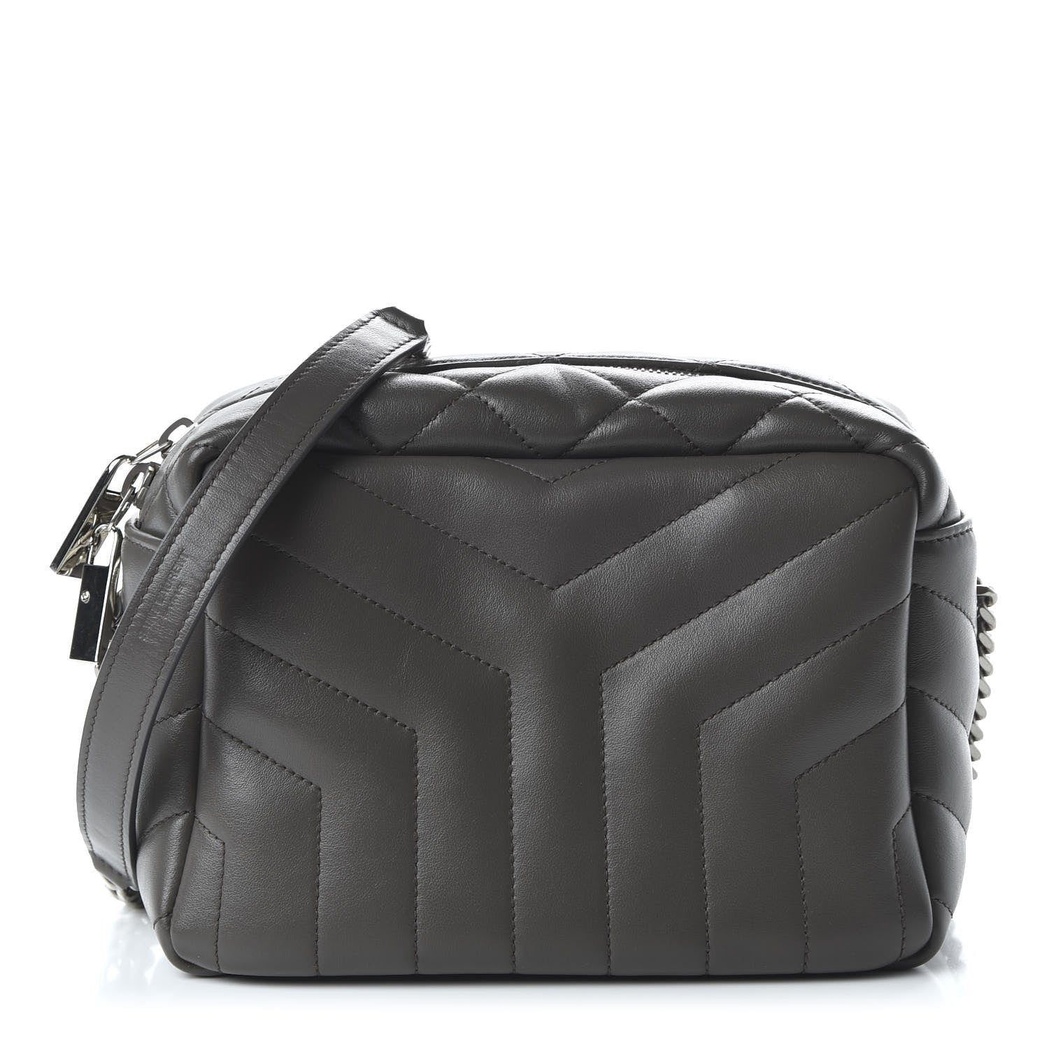 Saint Laurent Calfskin Y Quilted Monogram Small Loulou Bowling Bag Earth 1 of 9