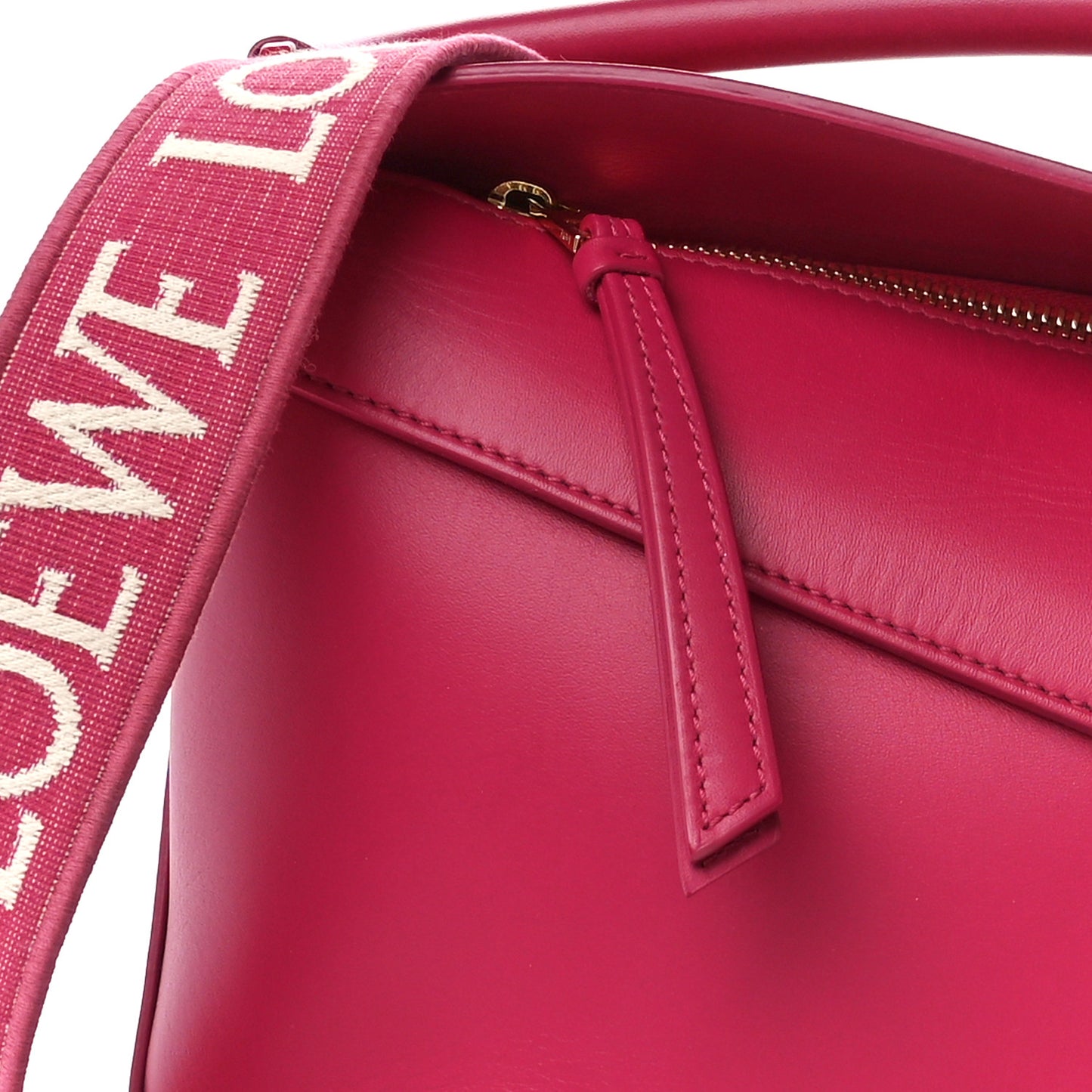 Satin Calfskin Monochrome Small Puzzle Edge Bag Ruby Red Glaze