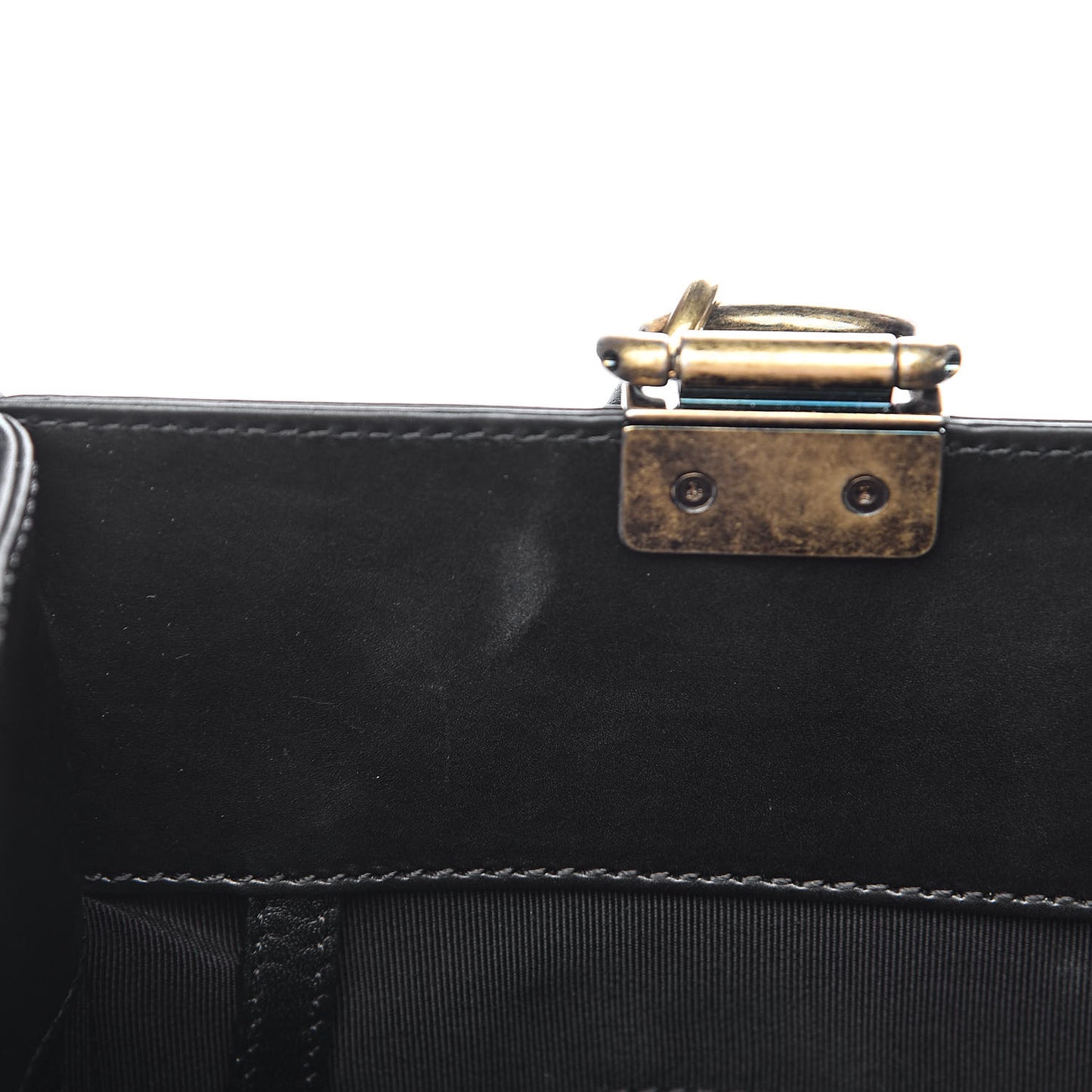 Glazed Calfskin Boy Tote Black