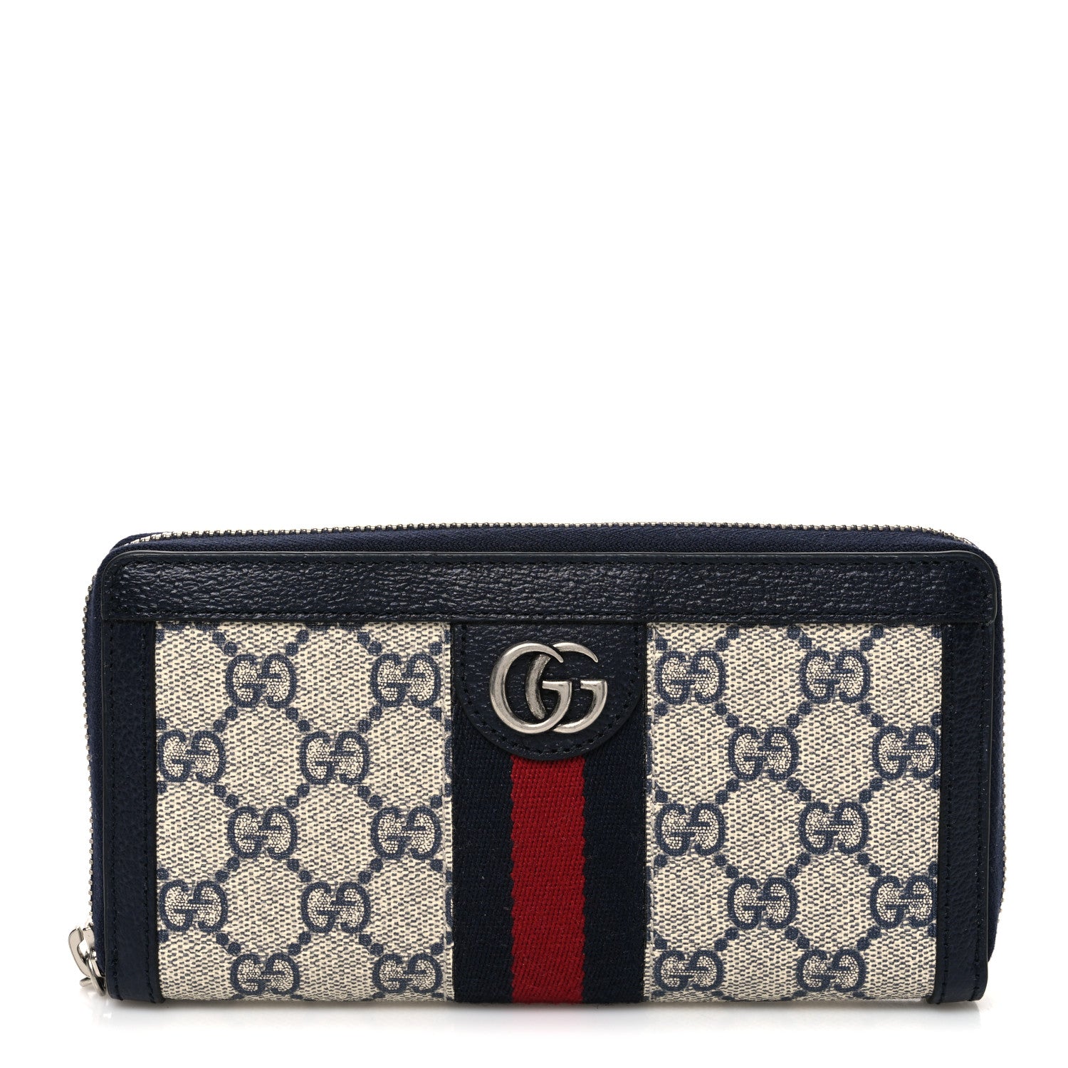 Gucci GG Supreme Monogram Textured Dollar Calfskin Web Ophidia Zip