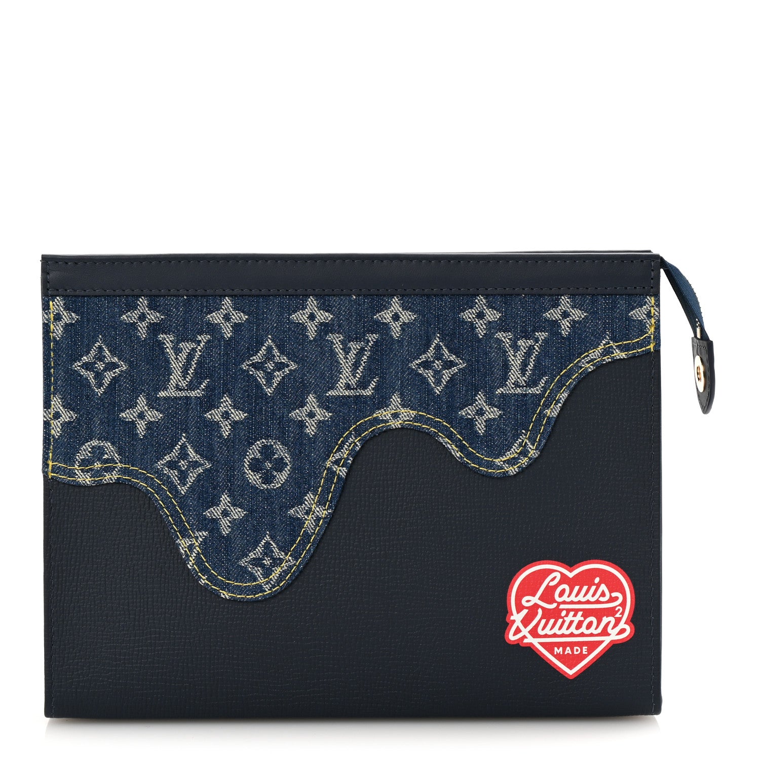 Louis Vuitton X NIGO Taurillon Monogram Denim Drip Pochette Voyage