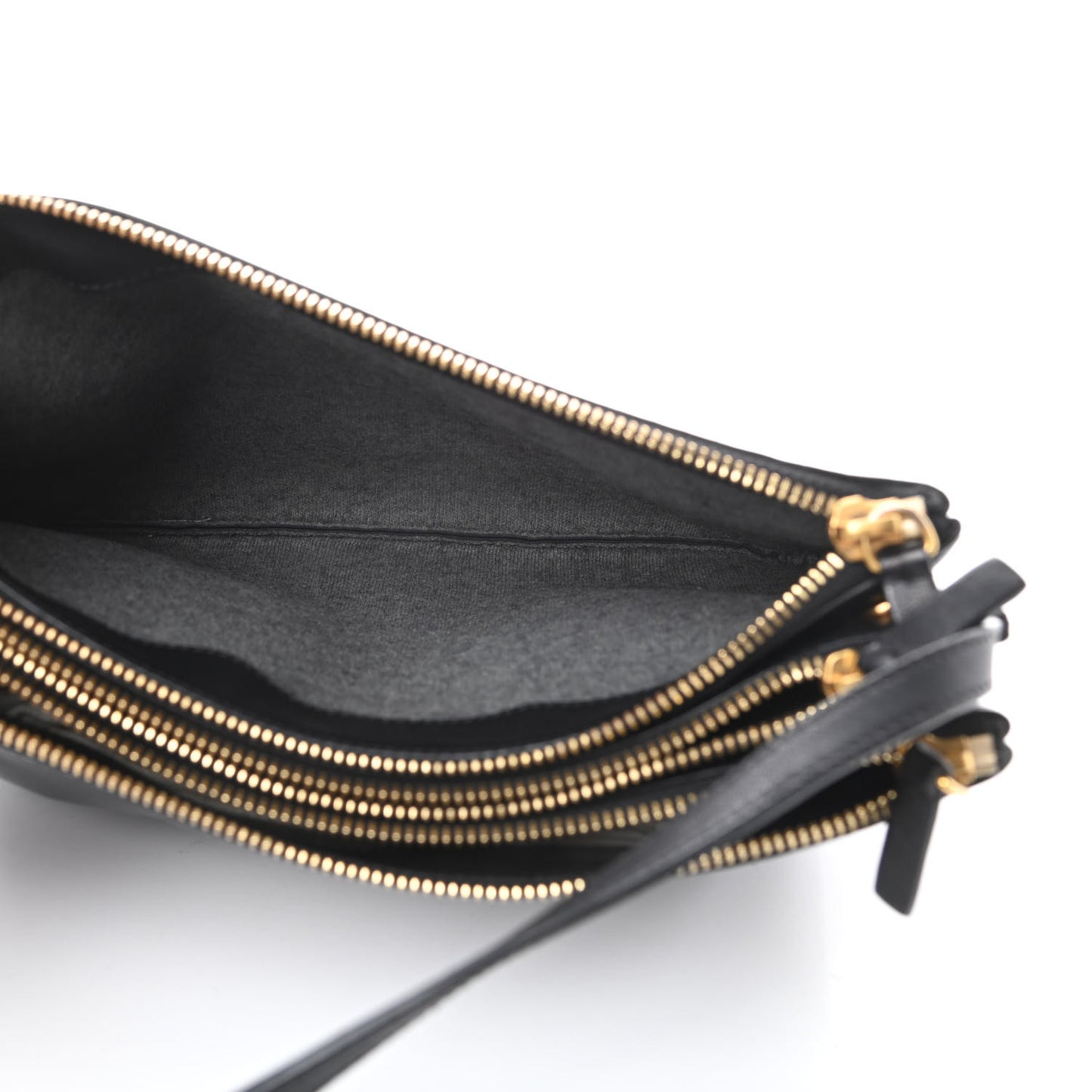 Goatskin Large Trio Crossbody Bag Black