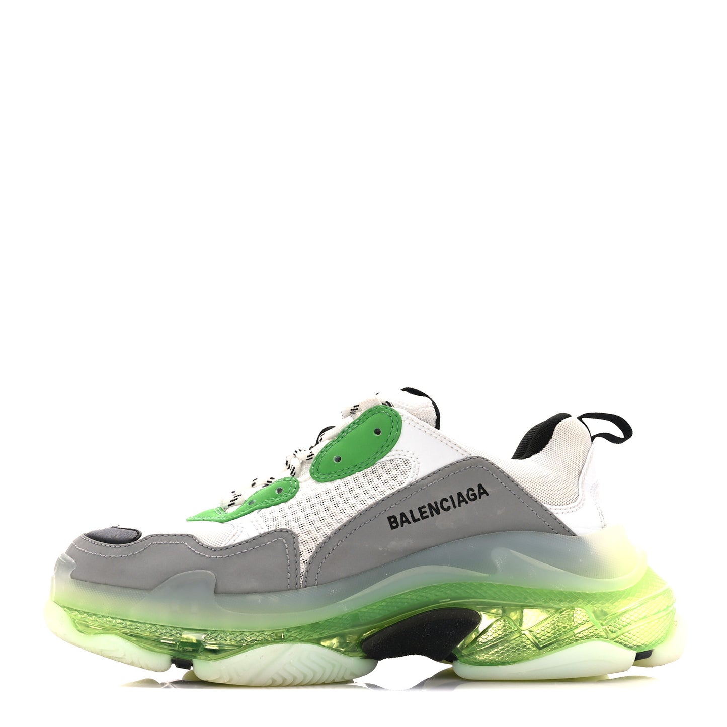 Fabric Mesh Clear Sole Mens Triple S Sneakers 41 White Green Grey