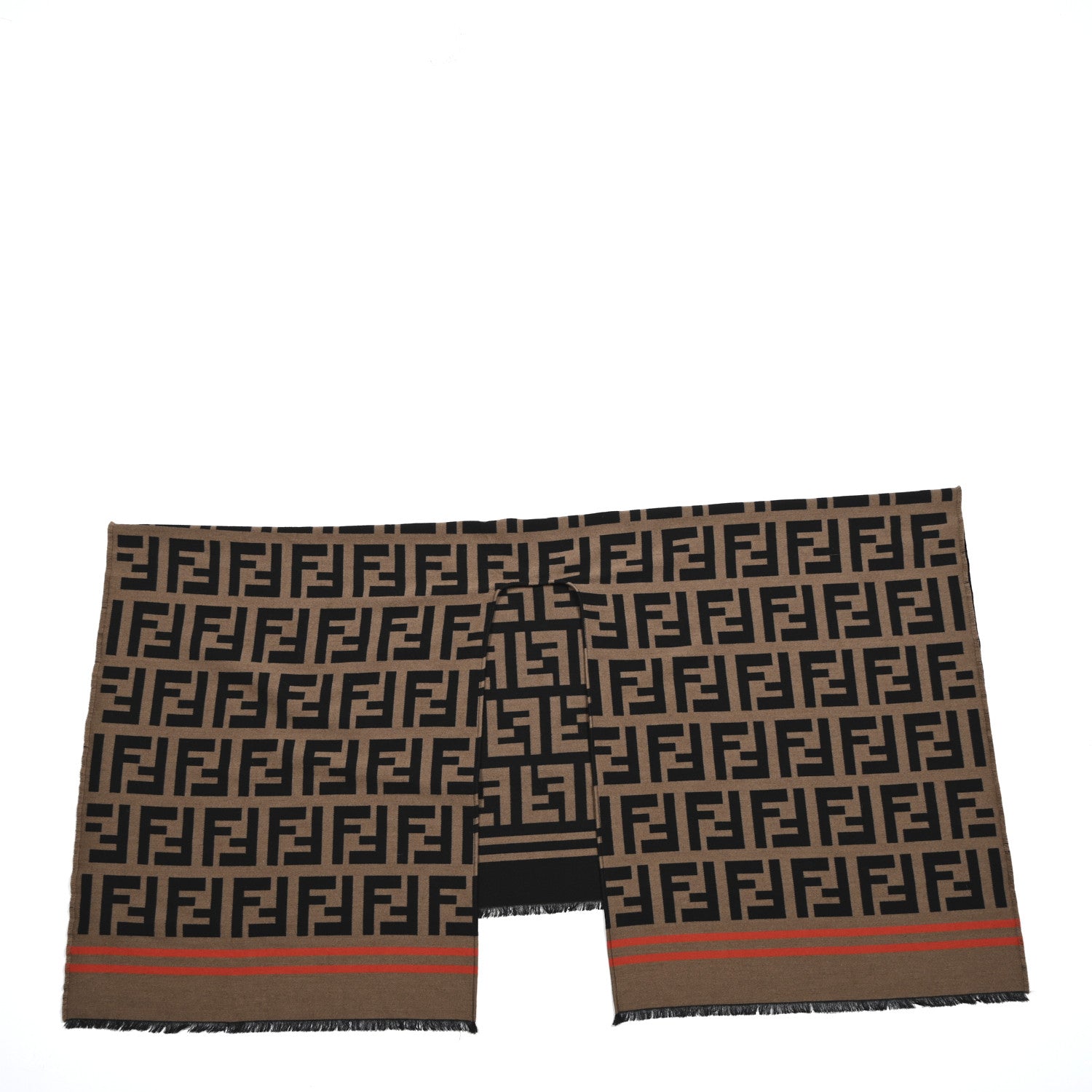 Fendi Wool Silk FF Poncho Camel 1 of 3