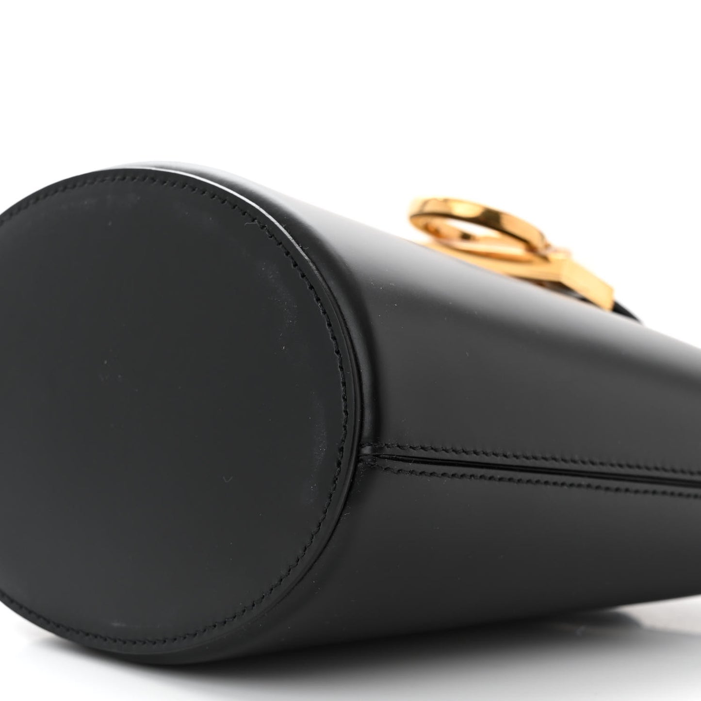 Calfskin Small Trifolio Bucket Shoulder Bag Black