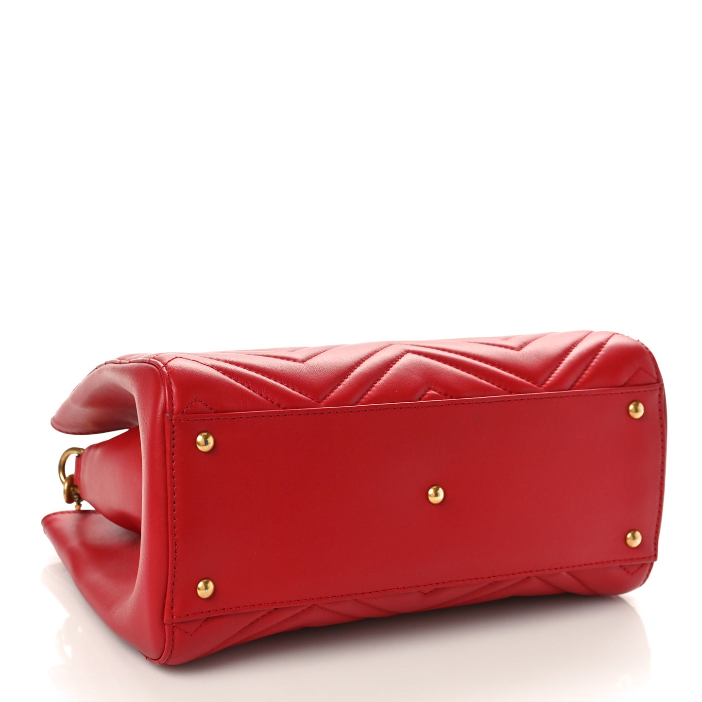 Calfskin Matelasse Small GG Marmont Tote Hibiscus Red