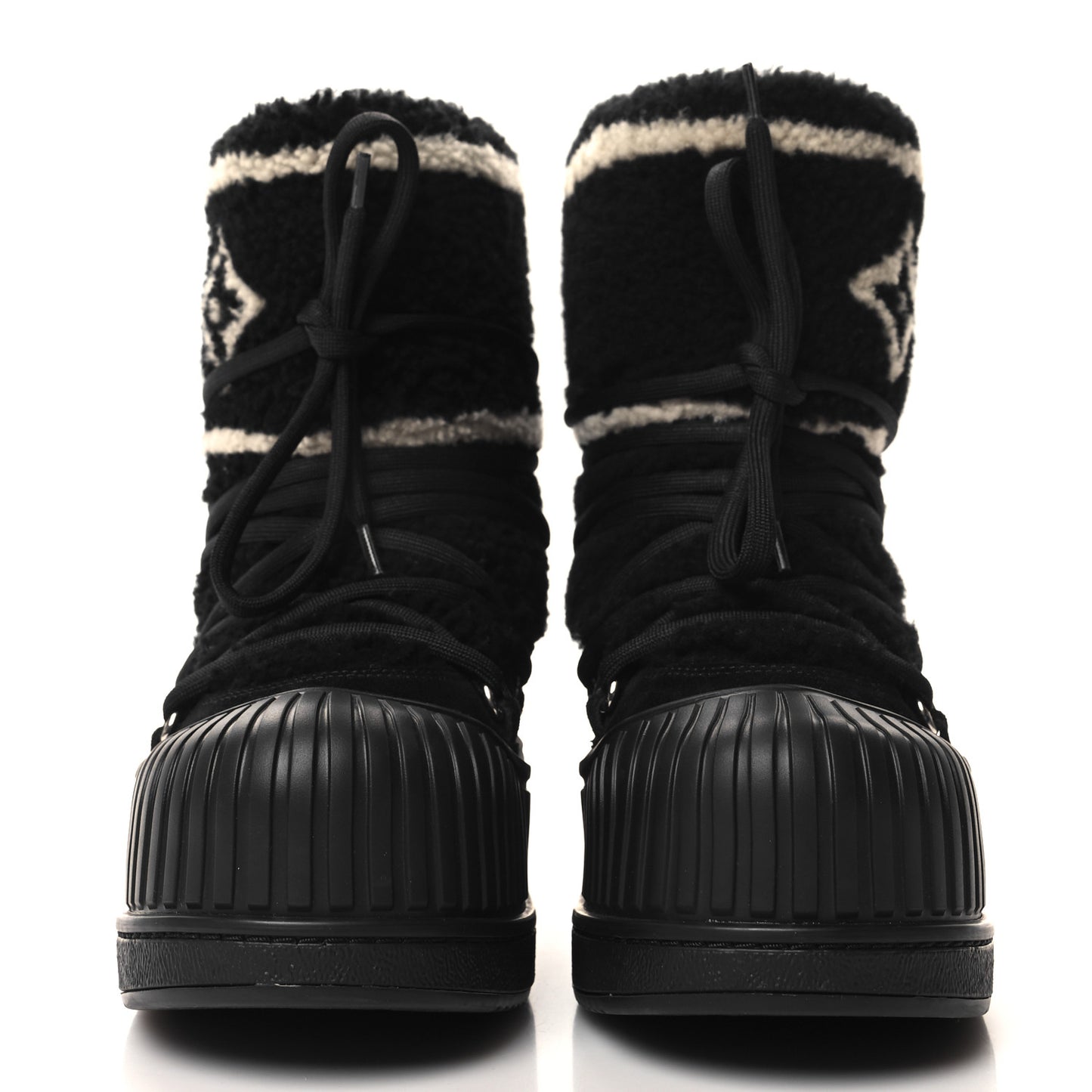 Suede Shearling Polar Flat Half Boots 37 Black