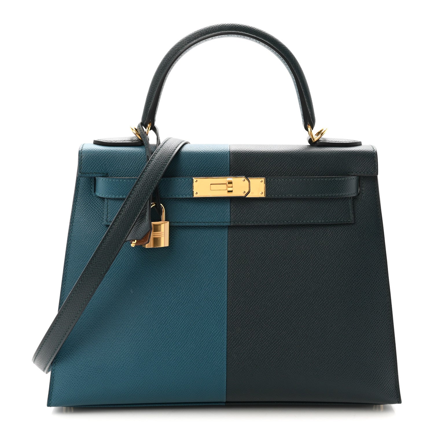 Hermes Epsom Casaque Kelly Sellier 28 Vert Cypress Vert Bosphore