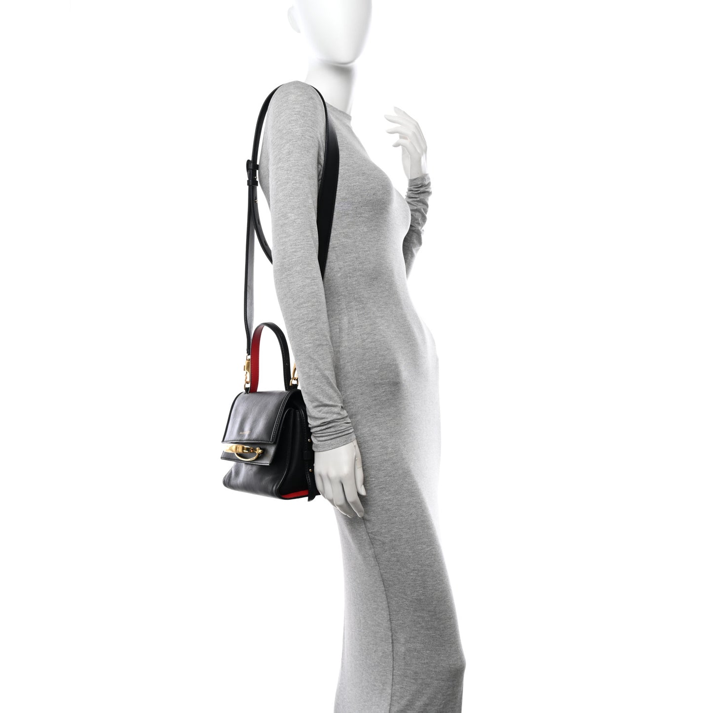 Calfskin The Small Story Bag Black Red