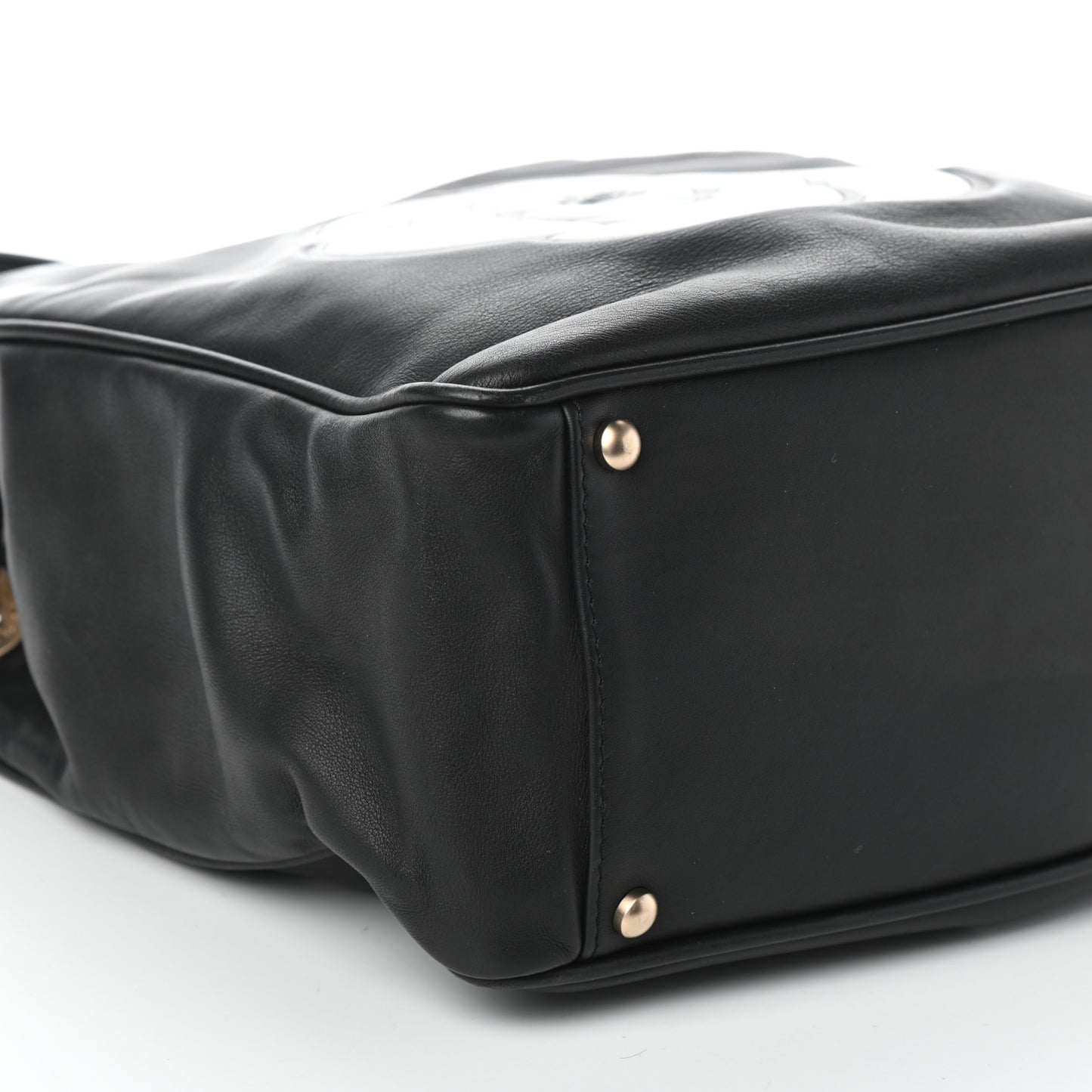 Lambskin Camellia Tote Black