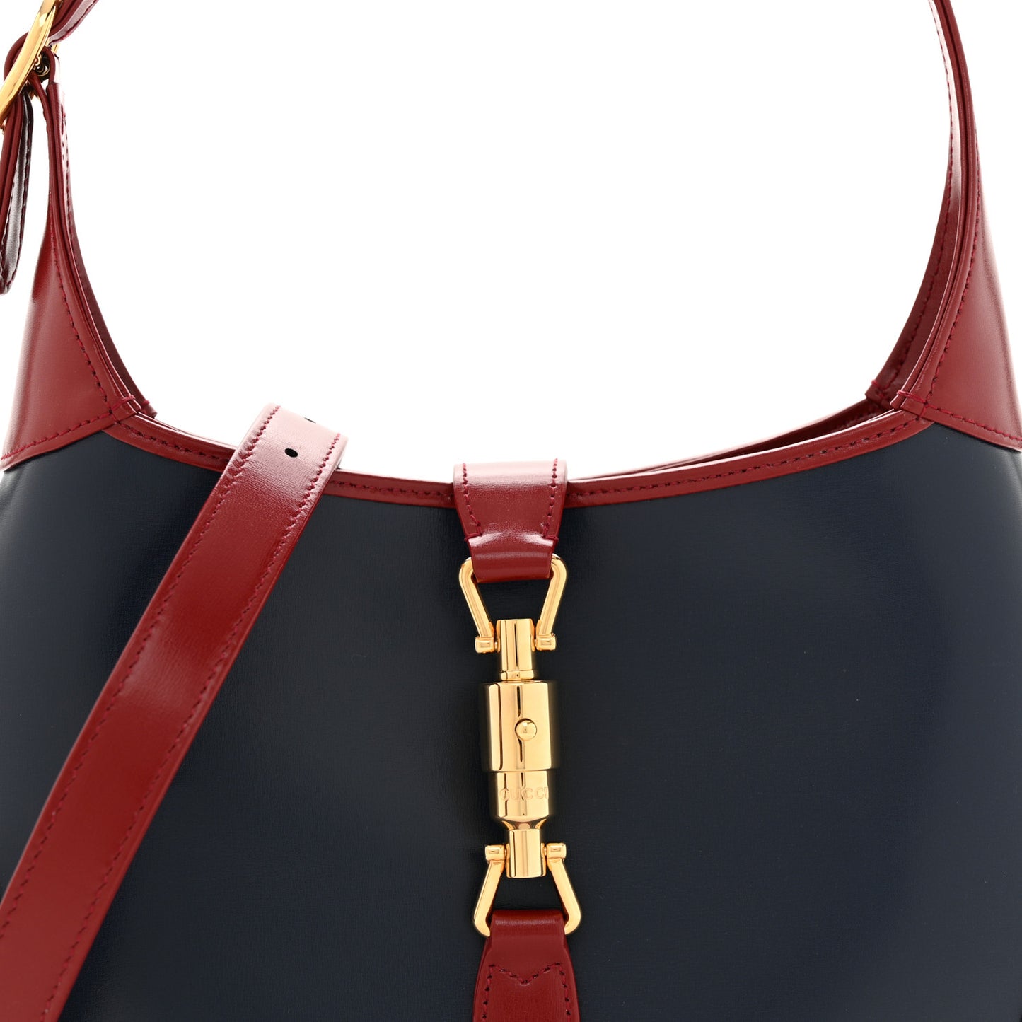Boarded Dyana Lux Calfskin Bi-Color Small Jackie 1961 Hobo Blue Agata New Cherry Red