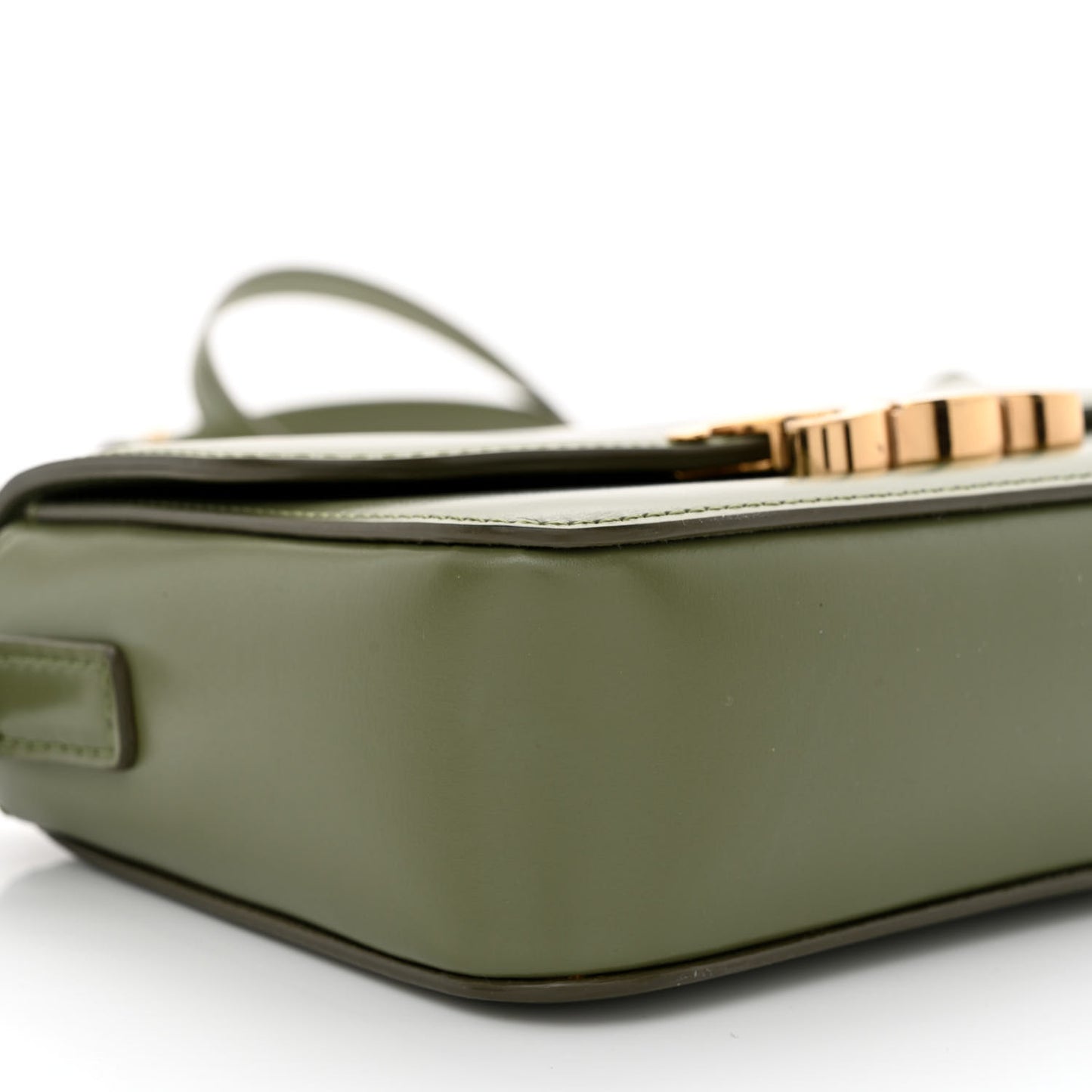 Shiny Calfskin Nano Triomphe Soft Khaki