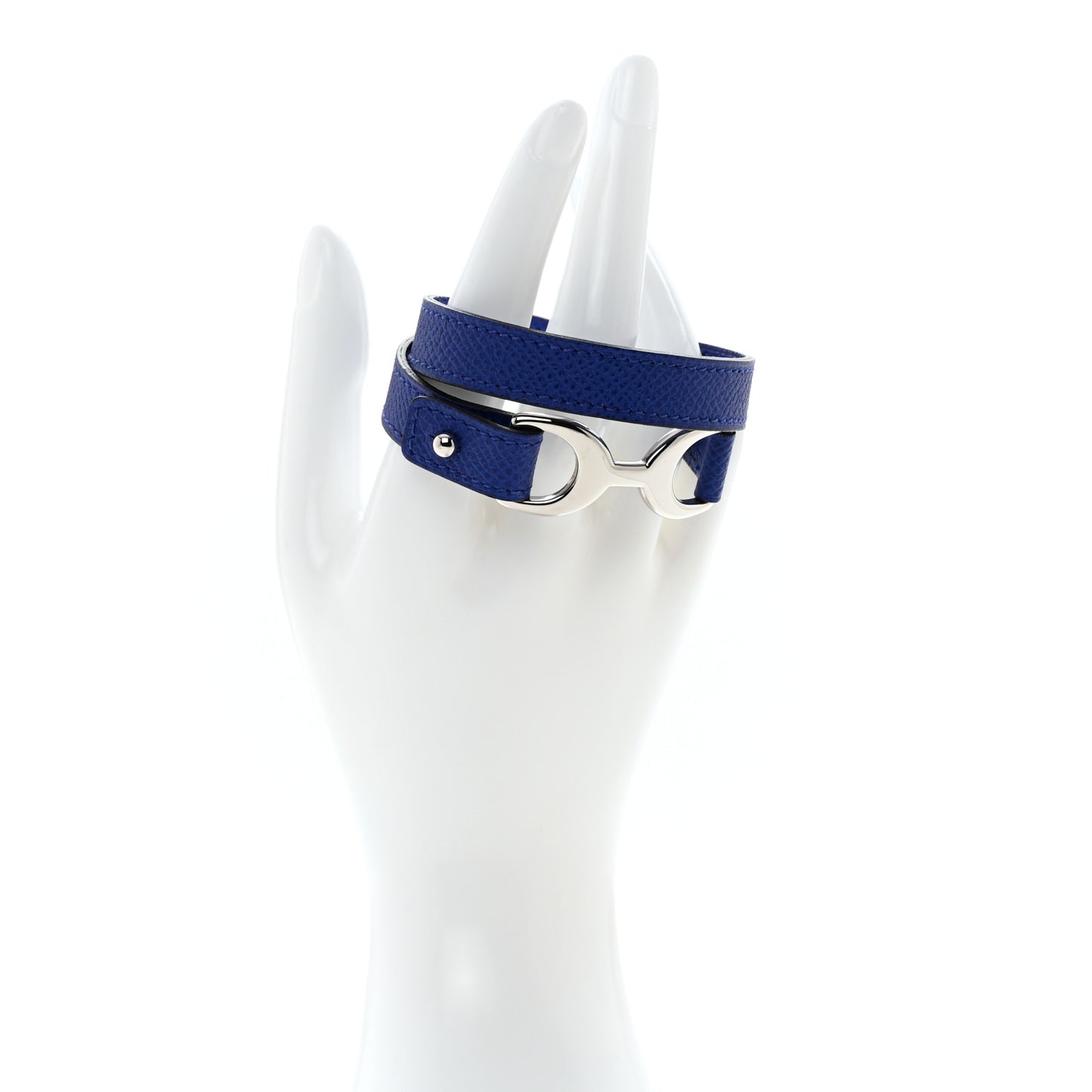 Epsom Baby Pavane Double Tour Bracelet S Bleu Electrique
