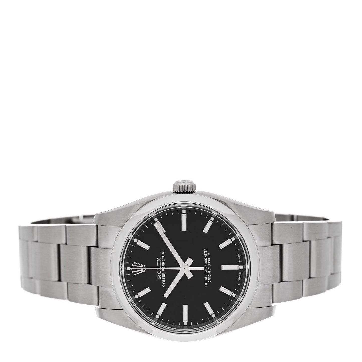 Stainless Steel 34mm Oyster Perpetual Watch Black 114200
