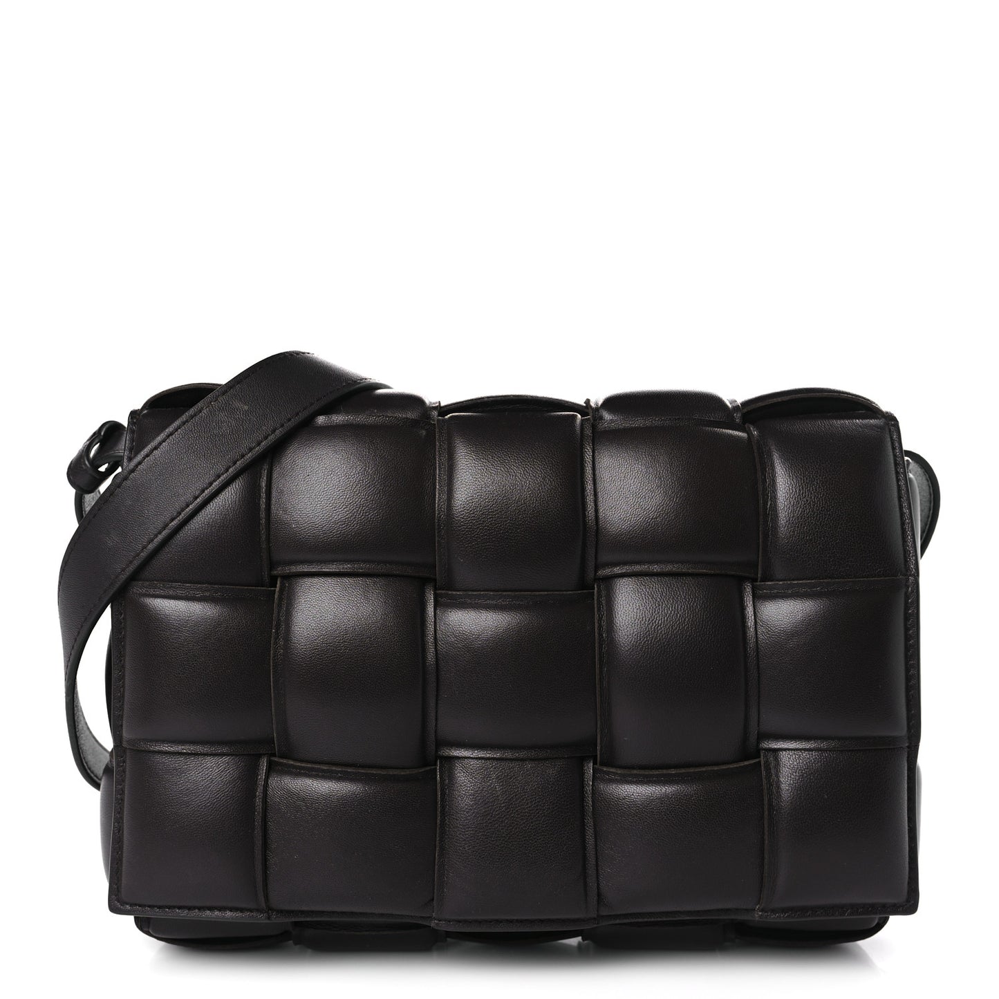 Nappa Maxi Intreccio Padded Cassette Crossbody Bag Fondente