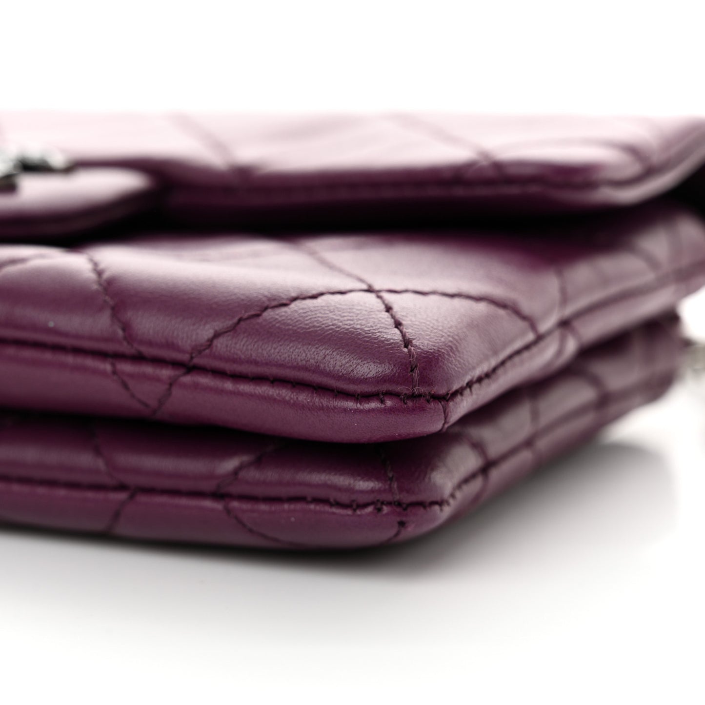 Lambskin Quilted Mini Mineral Nights Flap Crossbody Bag Purple