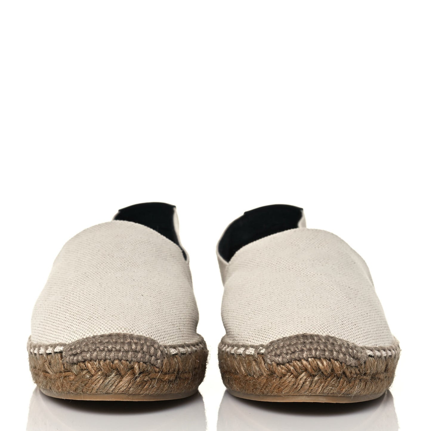 Canvas Nappa Elba Light Logo Embroidered Espadrilles 40 Ecru