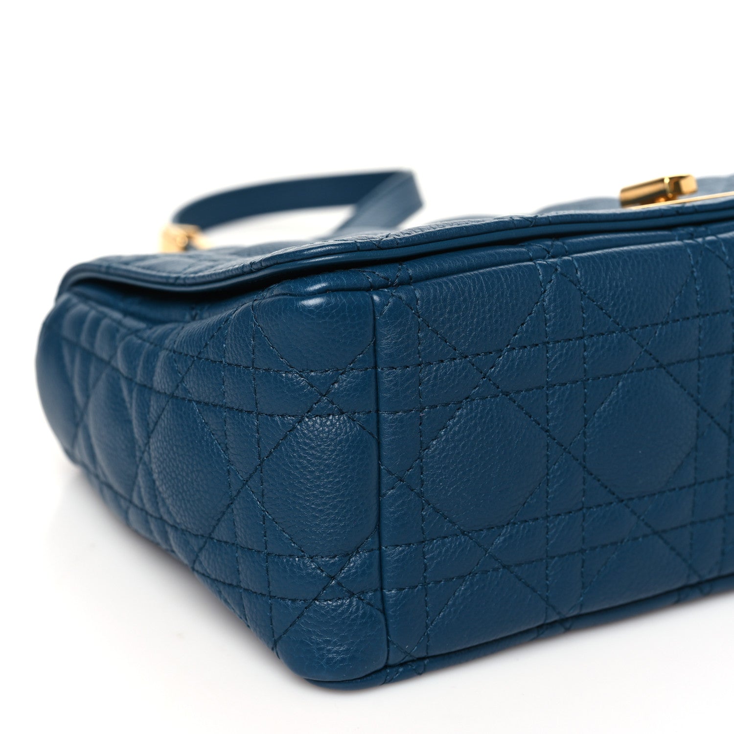 Christian Dior Calfskin Cannage Medium Caro Bag Steel Blue 9 of 10