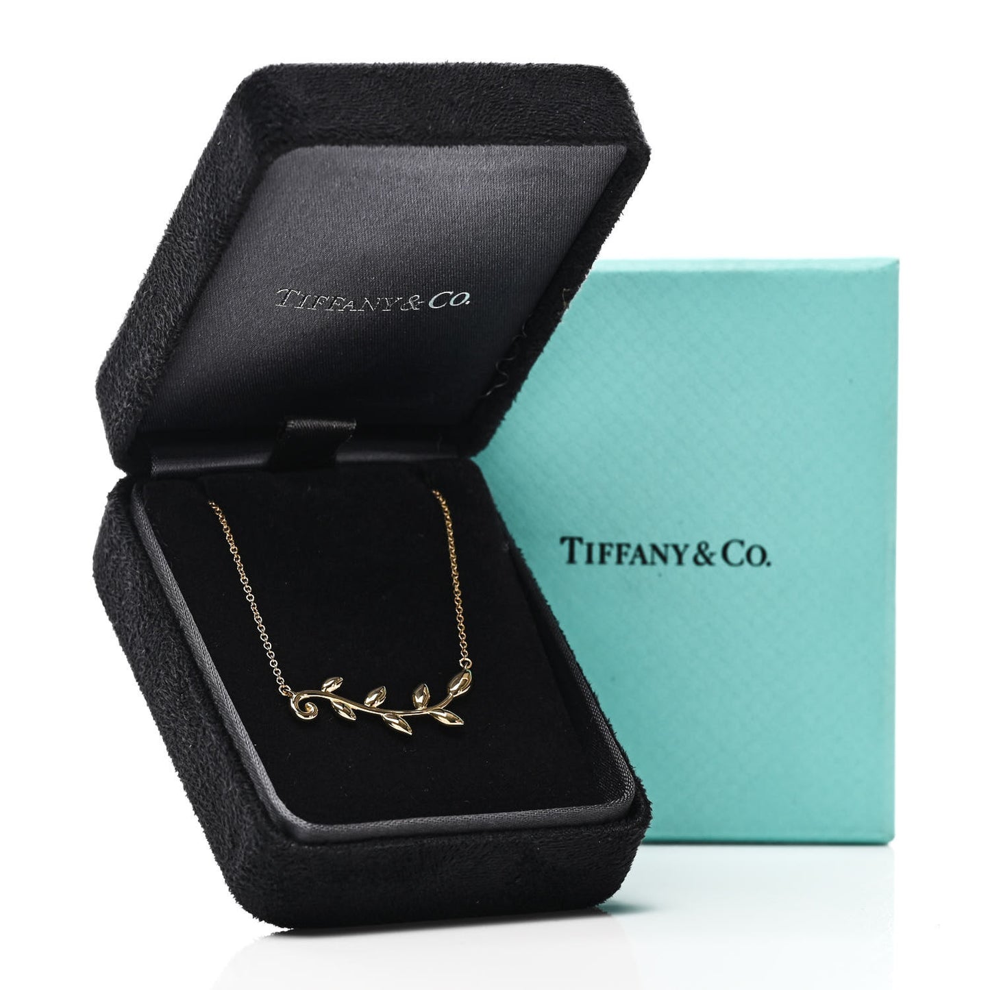 18K Yellow Gold Paloma Picasso Olive Leaf Vine Pendant Necklace