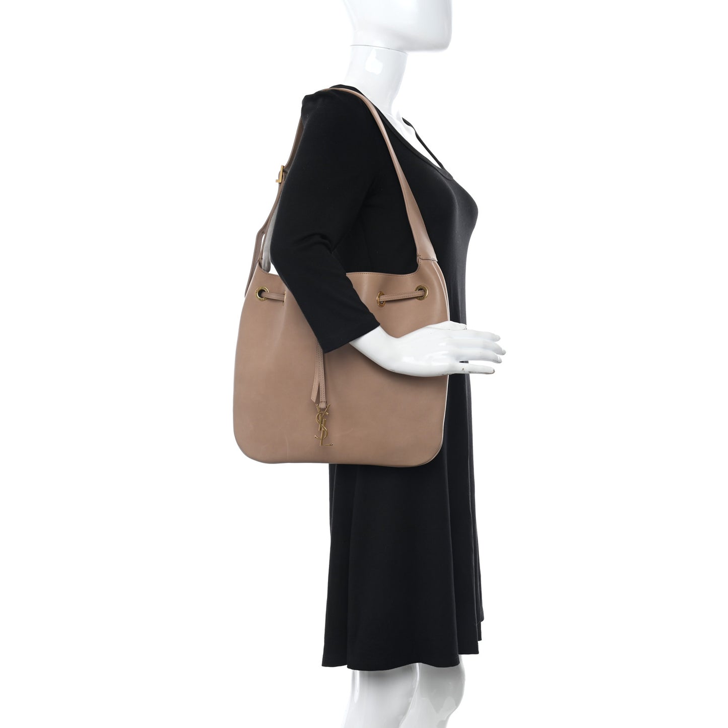 Calfskin Medium Paris VII Flat Hobo Biscuit Beige