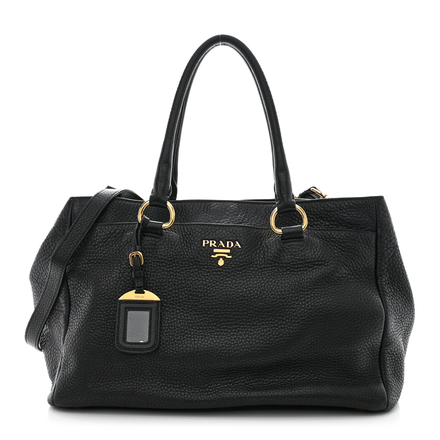 Prada Vitello Daino Tote Black 1 of 18