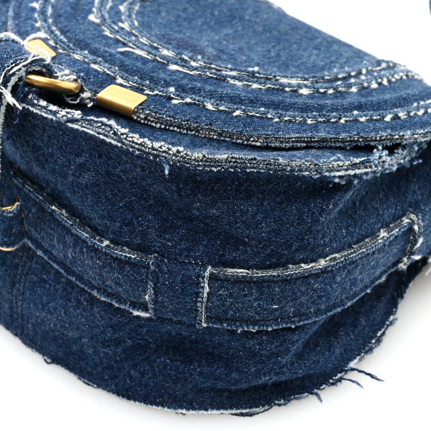 Denim Small Marcie Saddle Bag Blue