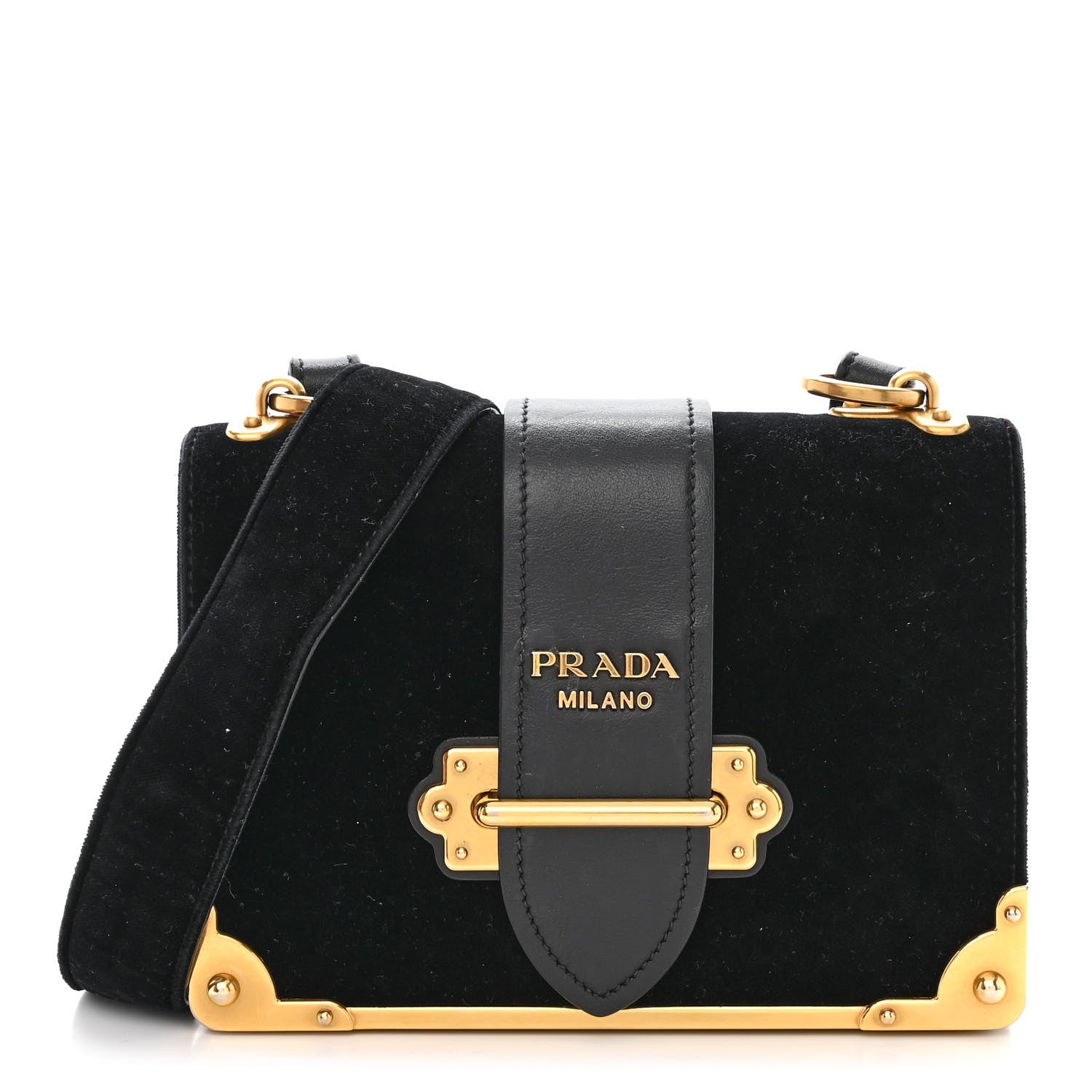 Prada Velvet City Calfskin Cahier Bag Black 1 of 10