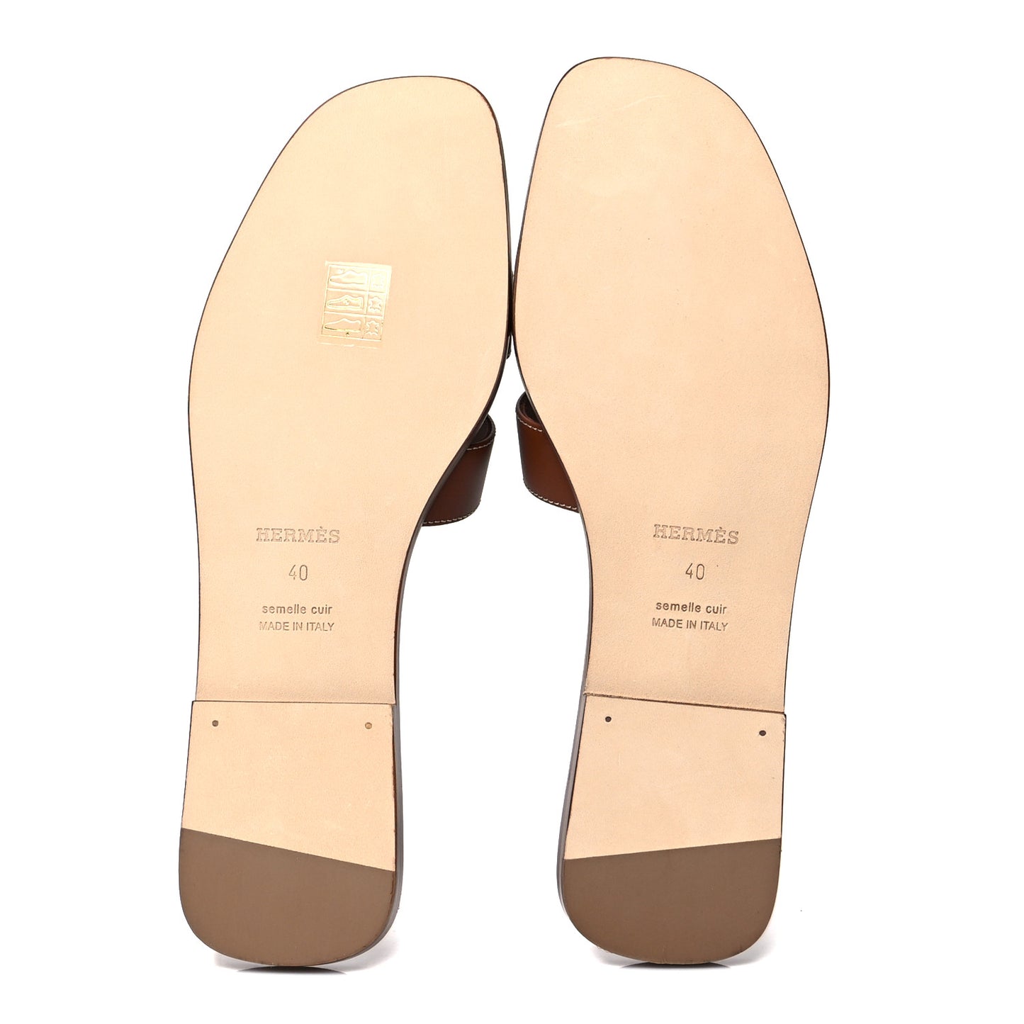 Box Calfskin Oran Sandals 40 Gold