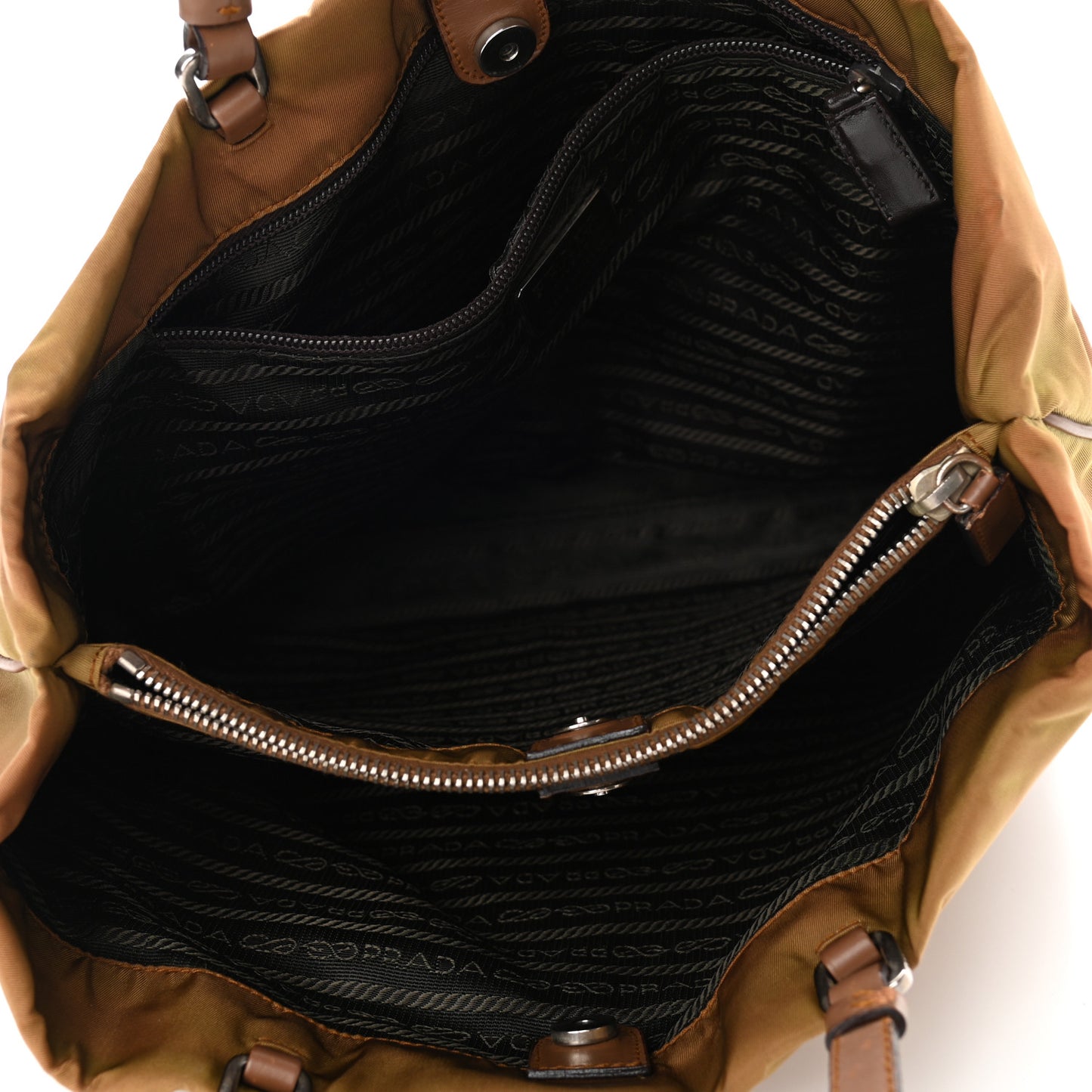 Tessuto Nylon Saffiano Tote Brown