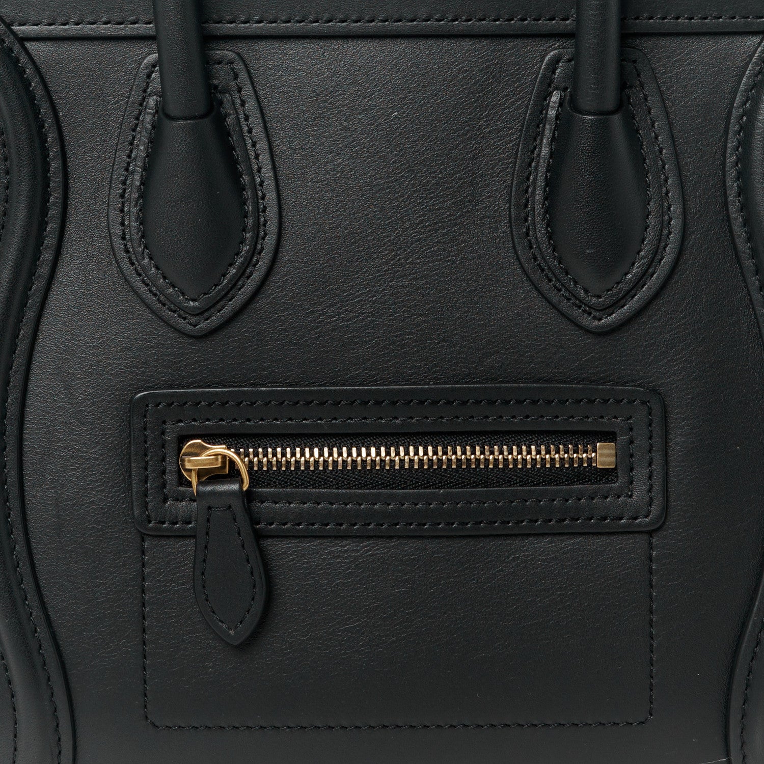 Celine Smooth Calfskin Nano Luggage Black 8 of 10