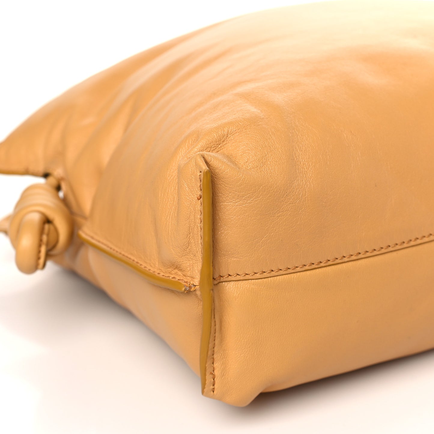 Calfskin Flamenco Puffer Knot Bag Camel