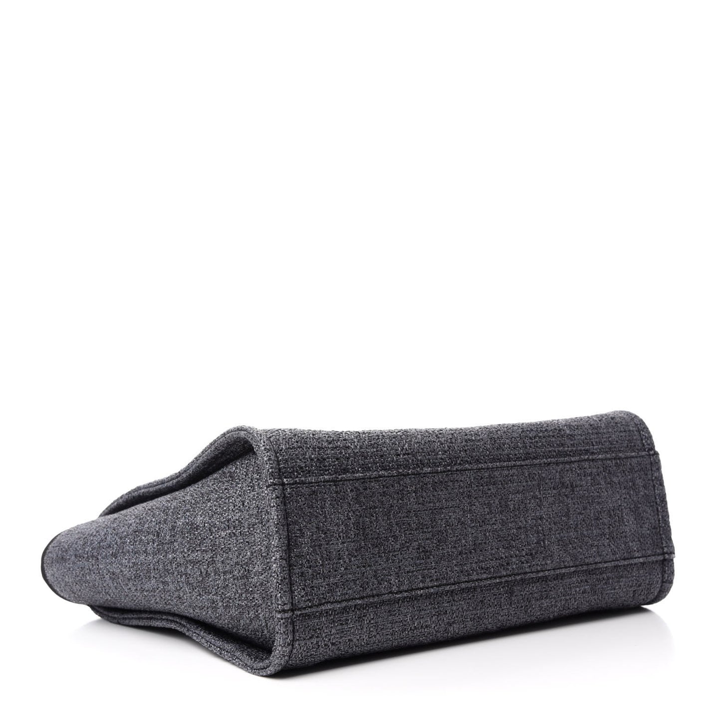 Woven Straw Raffia Small Deauville Tote Charcoal