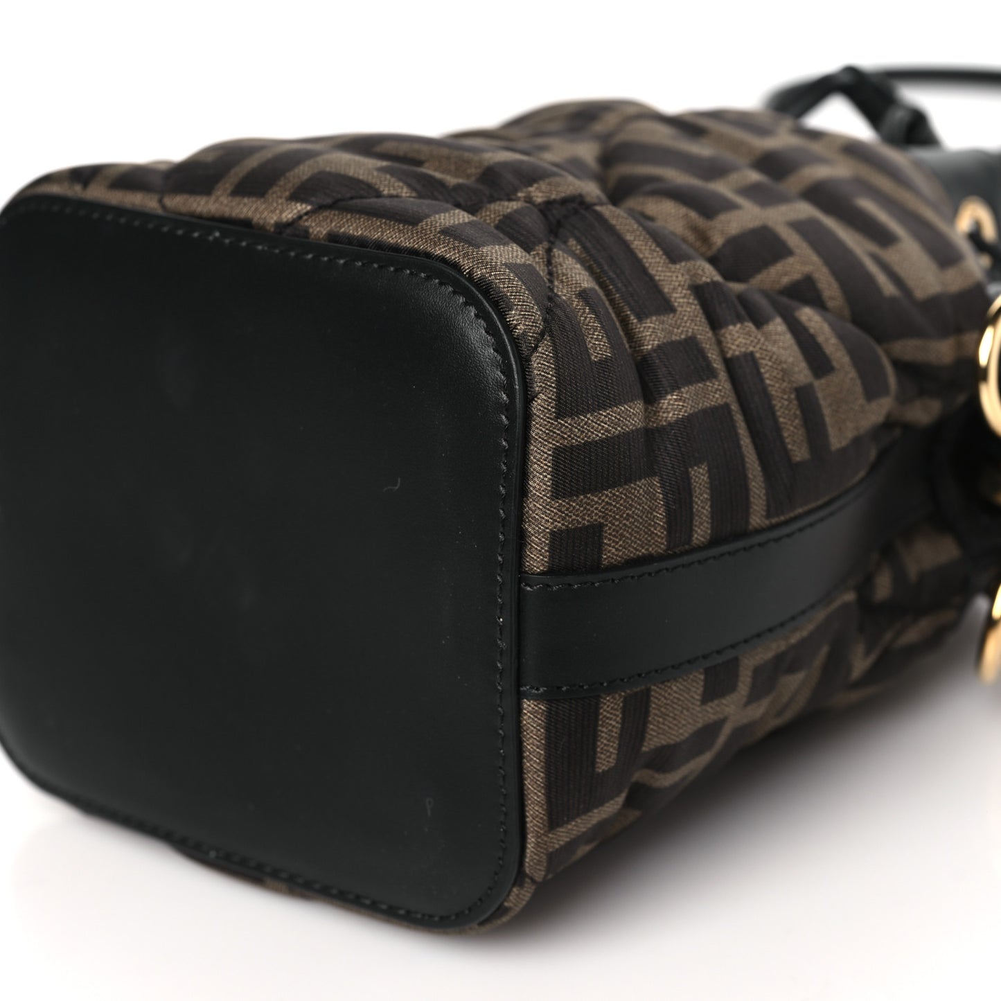 Silk Vitello King FF 1974 Quilted Mini Mon Tresor Bucket Bag Tobacco Moro