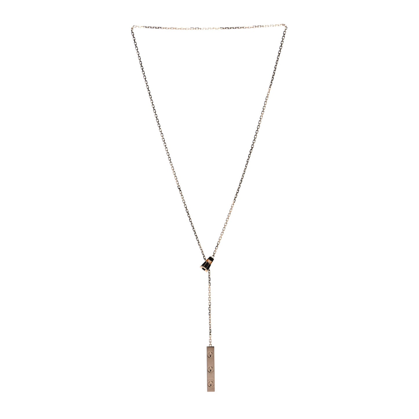 18K Yellow Gold LOVE Lariat Necklace