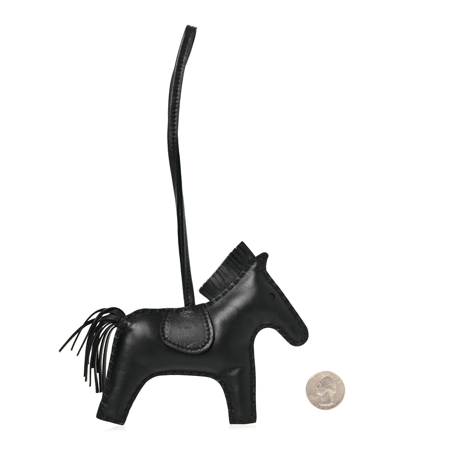 Milo Lambskin Grigri Rodeo Horse Bag Charm MM So Black