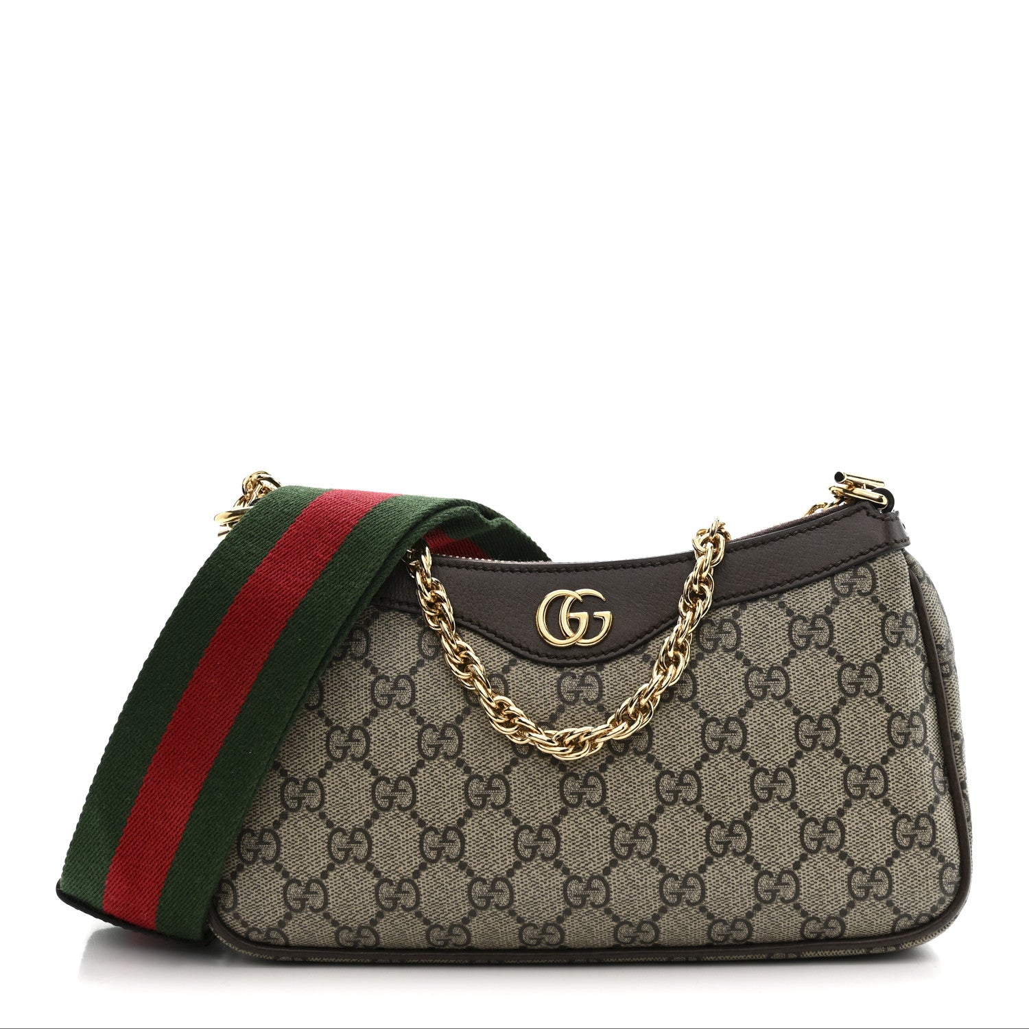 Gucci GG Supreme Monogram Textured Dollar Calfskin Web Small