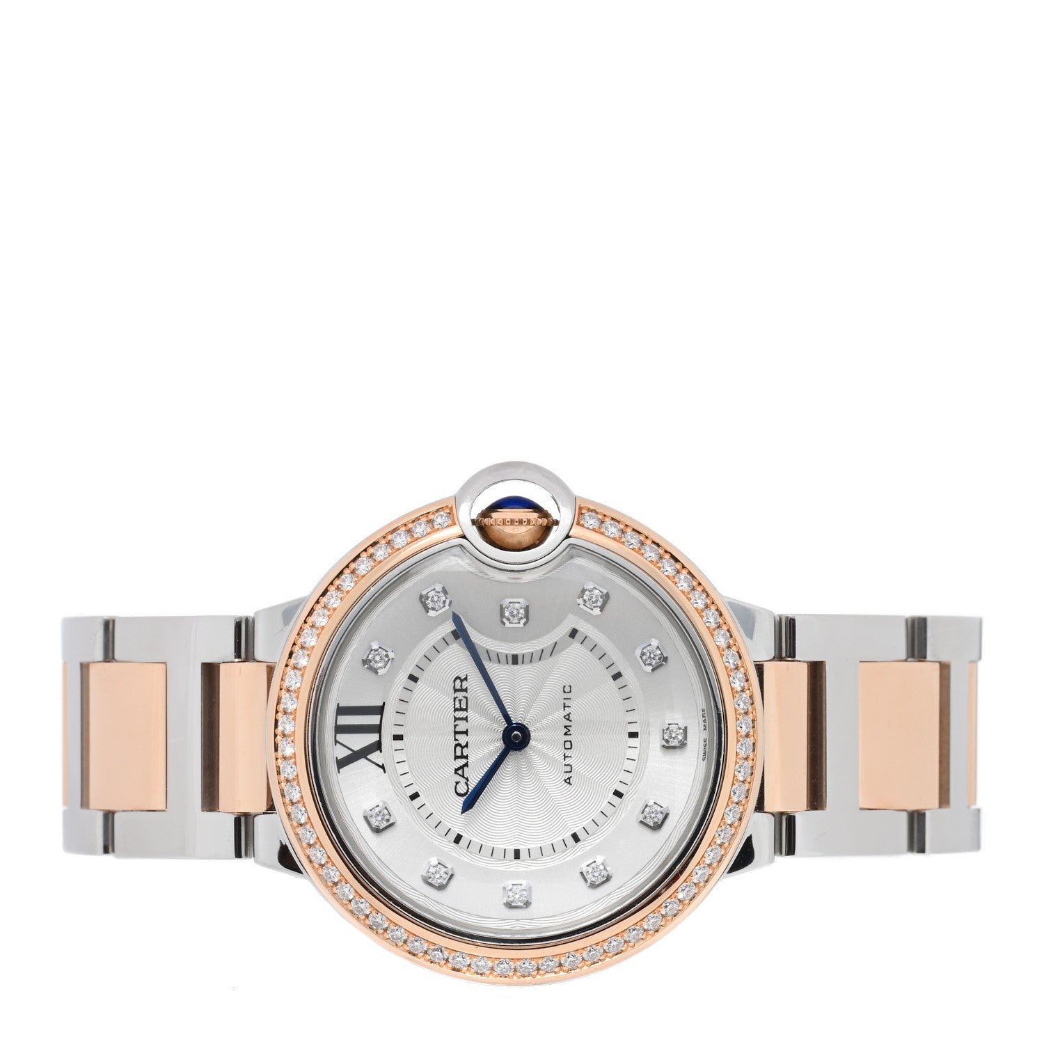 Cartier Stainless Steel 18K Pink Gold Diamond Bezel 36mm Ballon Bleu De Cartier Automatic Watch 2 of 6
