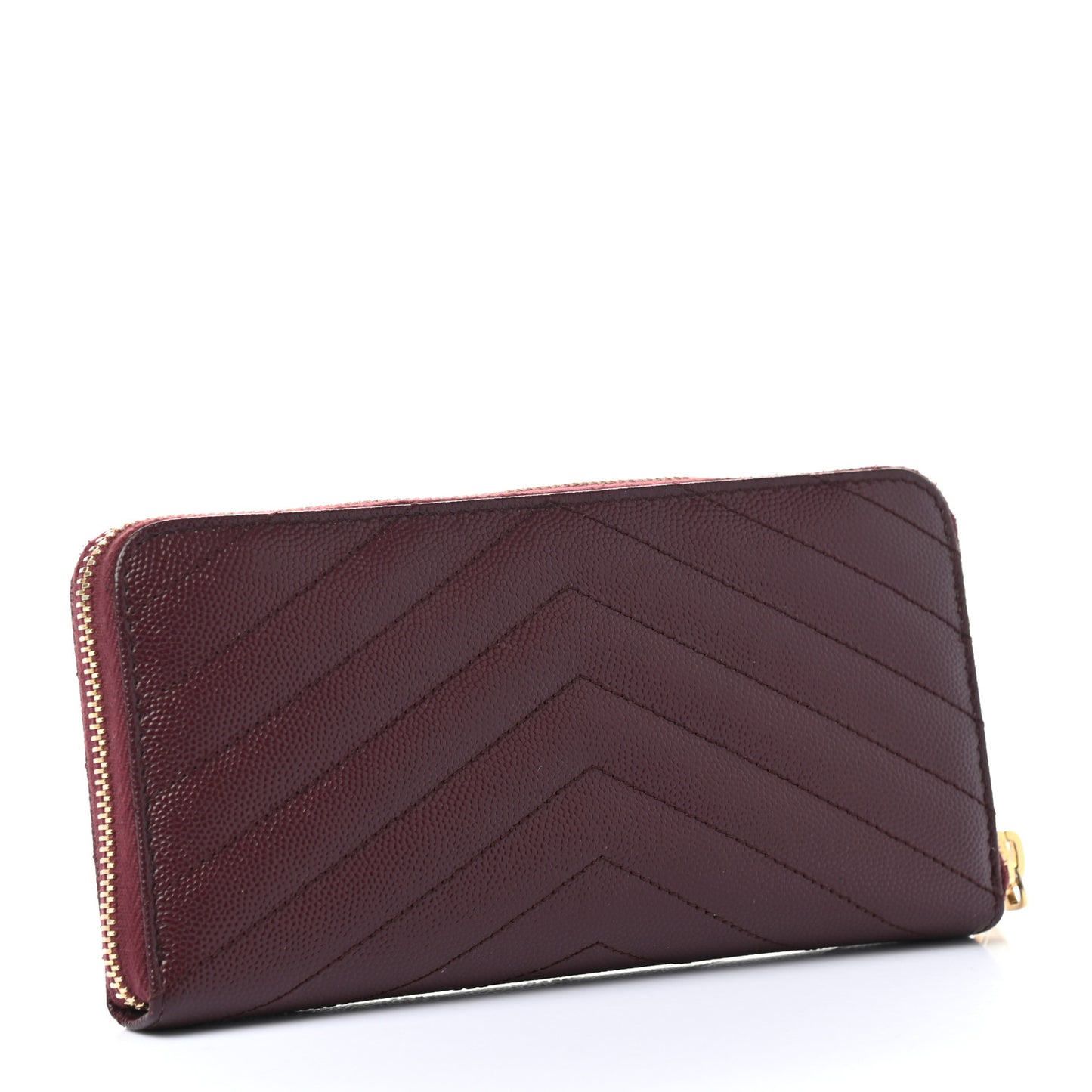 Grain De Poudre Matelasse Chevron Monogram Zip Around Wallet Rouge Legion