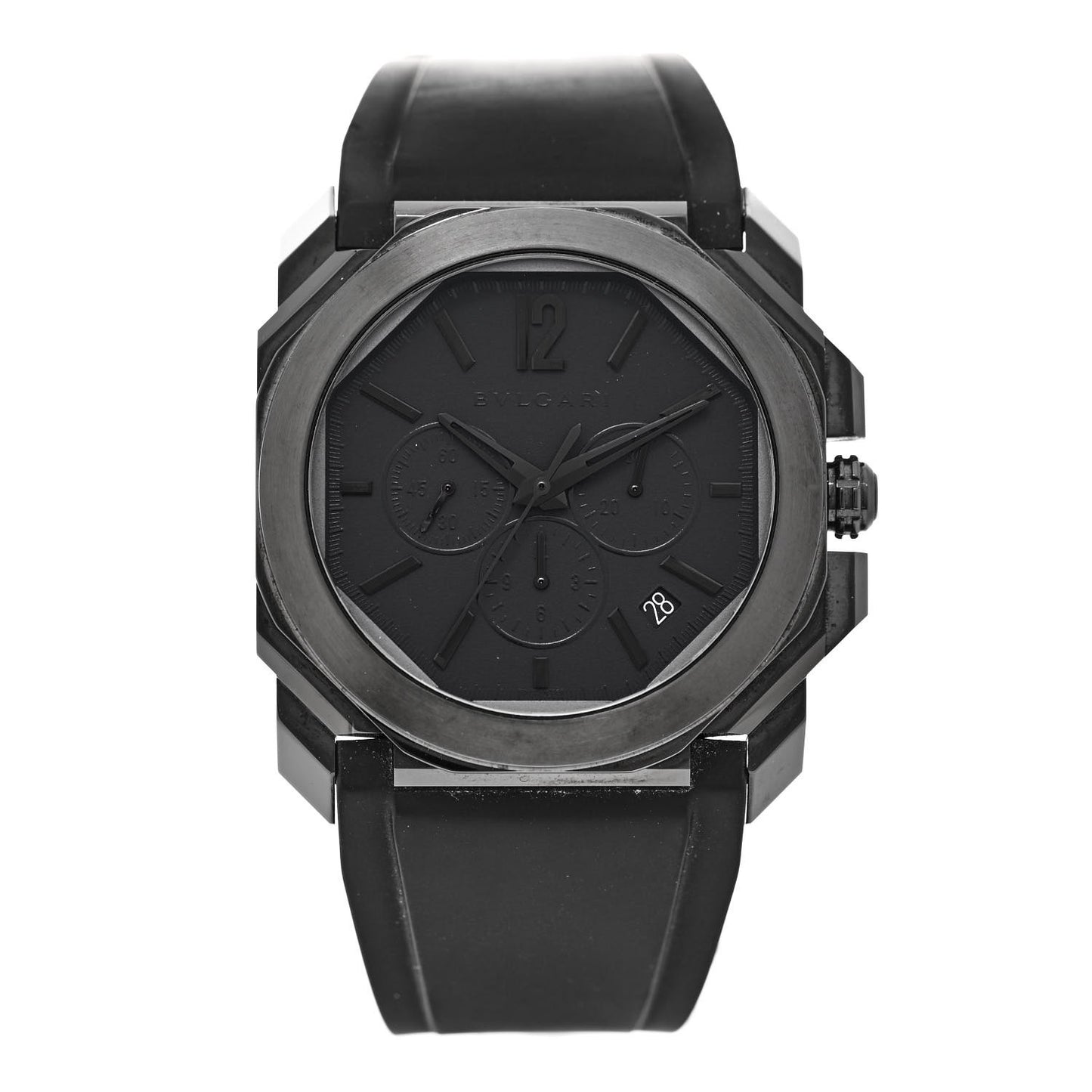 DLC Stainless Steel 41mm Octo Velocissimo Chronograph Automatic Watch Black