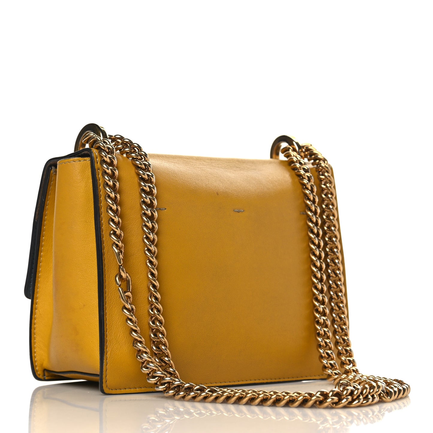 Vitello Grace Matte Small Kan U Shoulder Bag Yellow