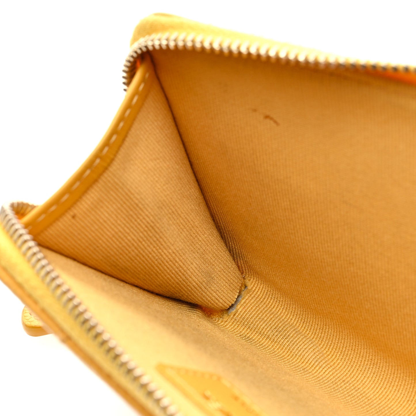 Caviar Quilted CC Zip Around Card Holder Yellow