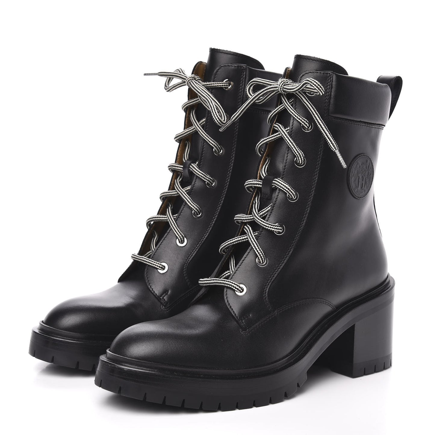Calfskin Bridge Ankle Boots 40 Black