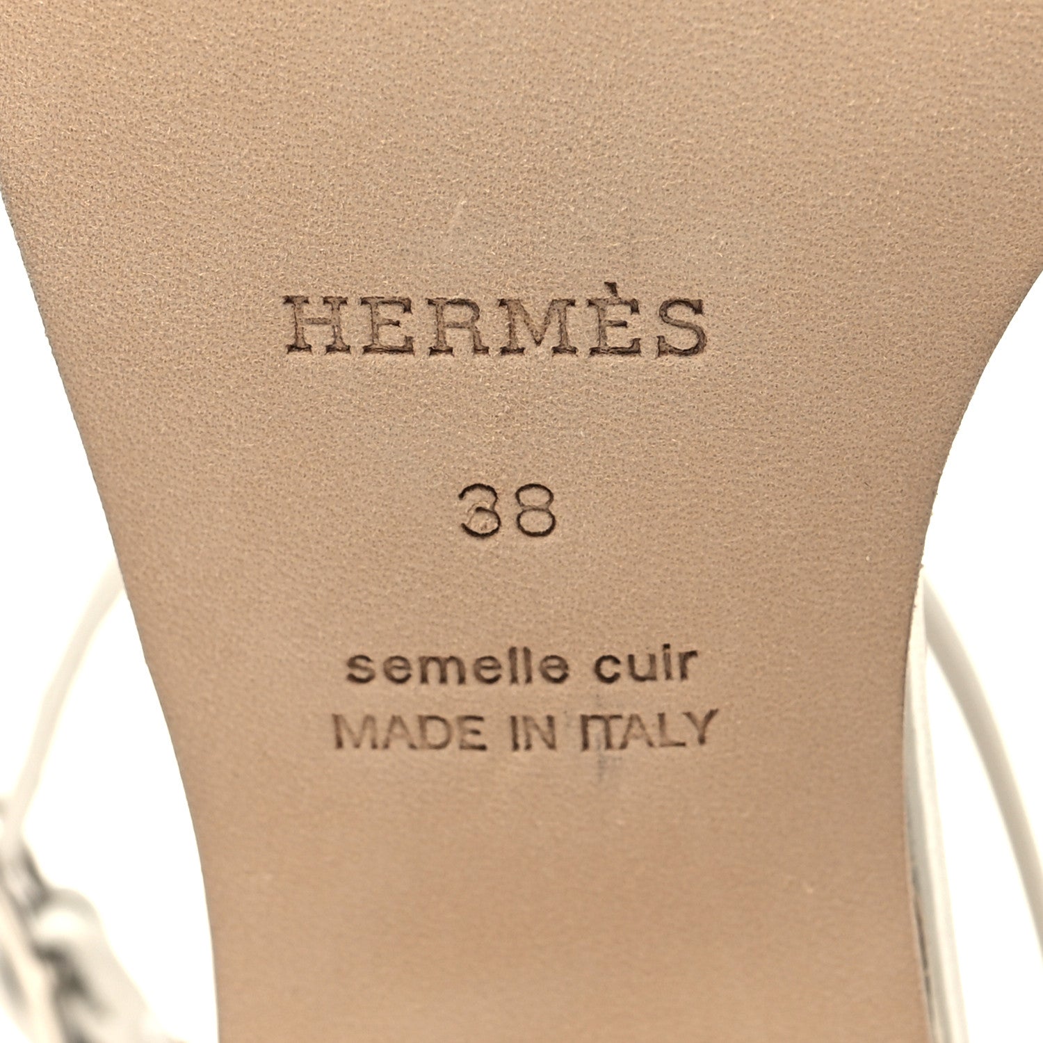 Hermes Calfskin Encens 50 Sandals 38 White 7 of 9