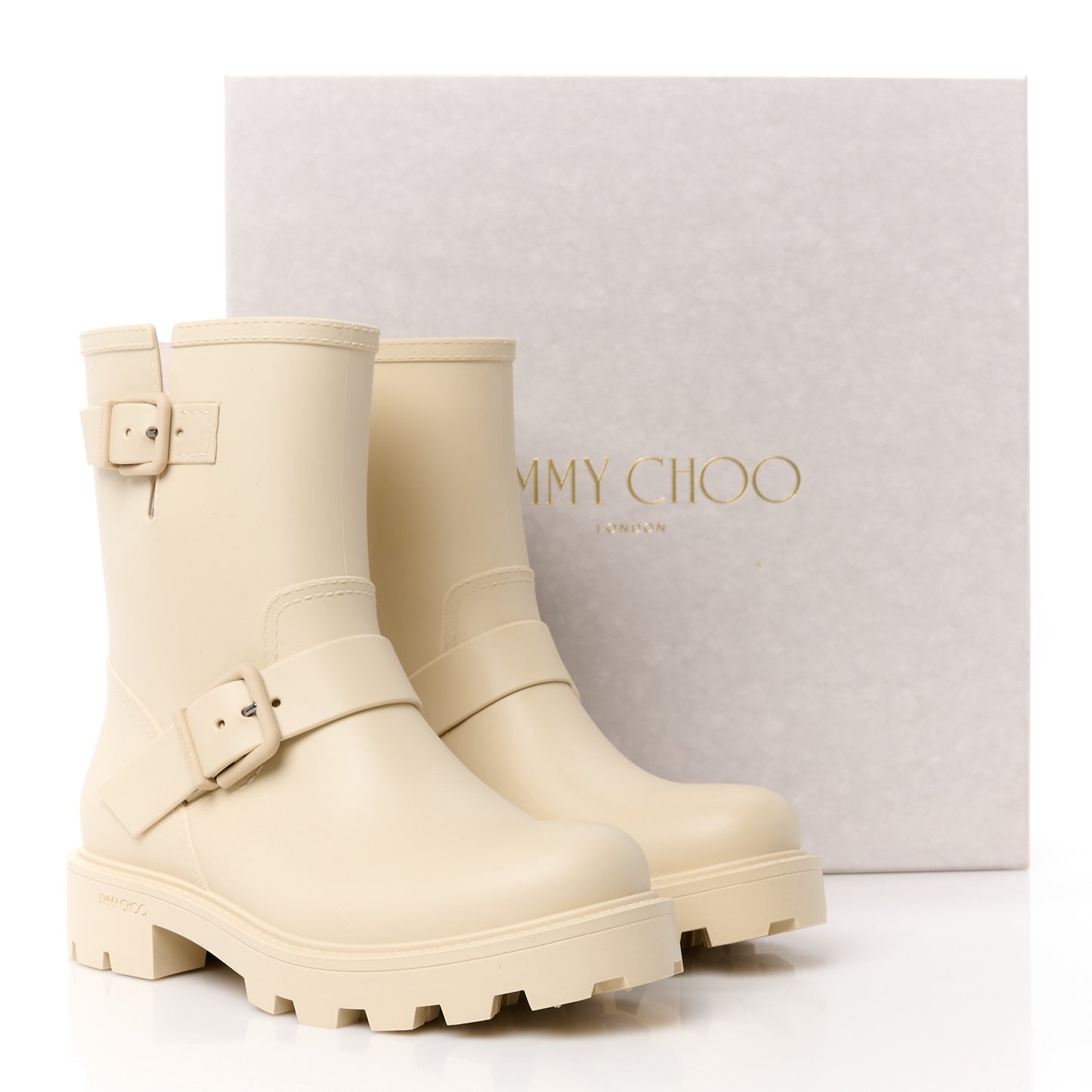 Rubber Yael Flat Rain Boots 37 Barley